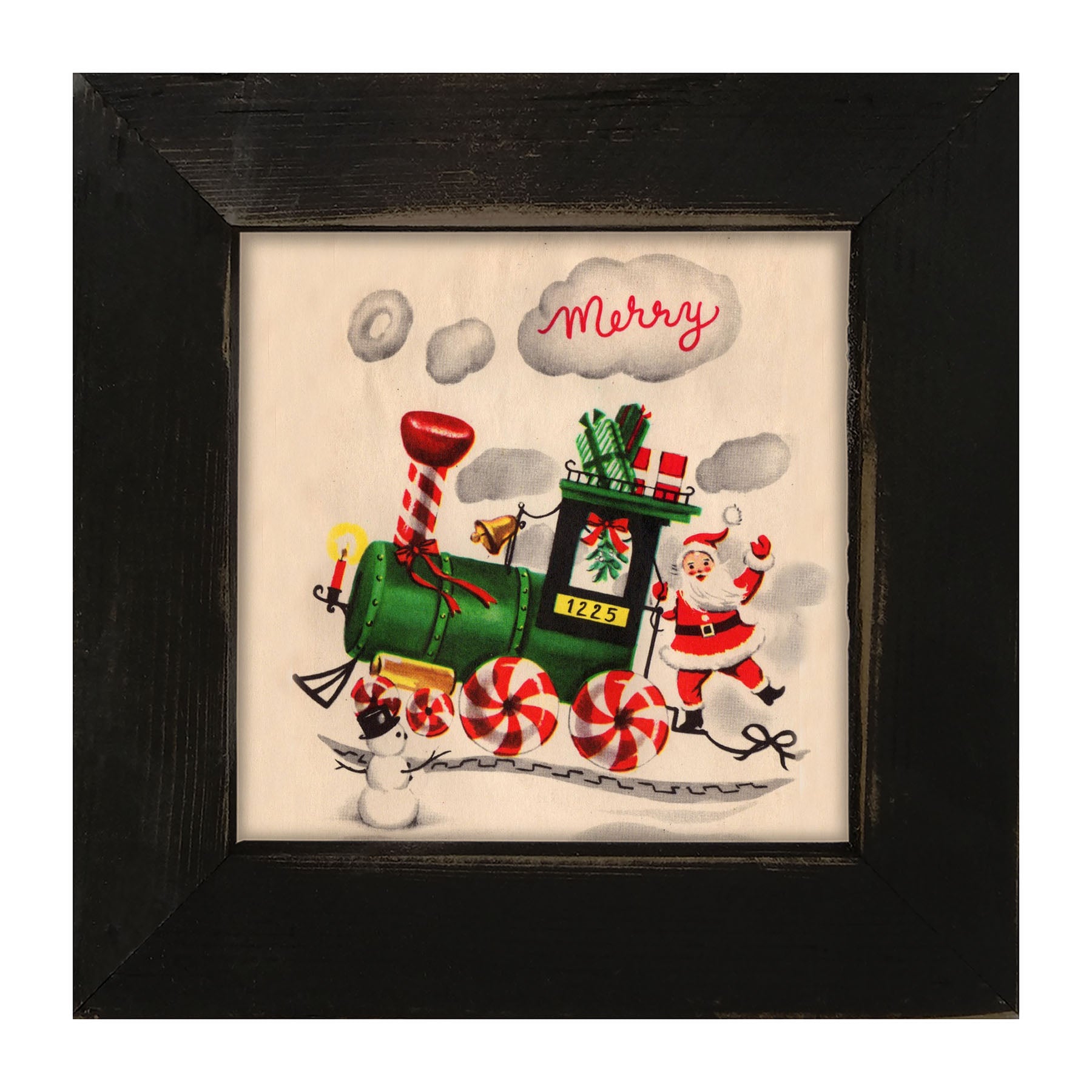 Santa on Christmas Train - Framed art