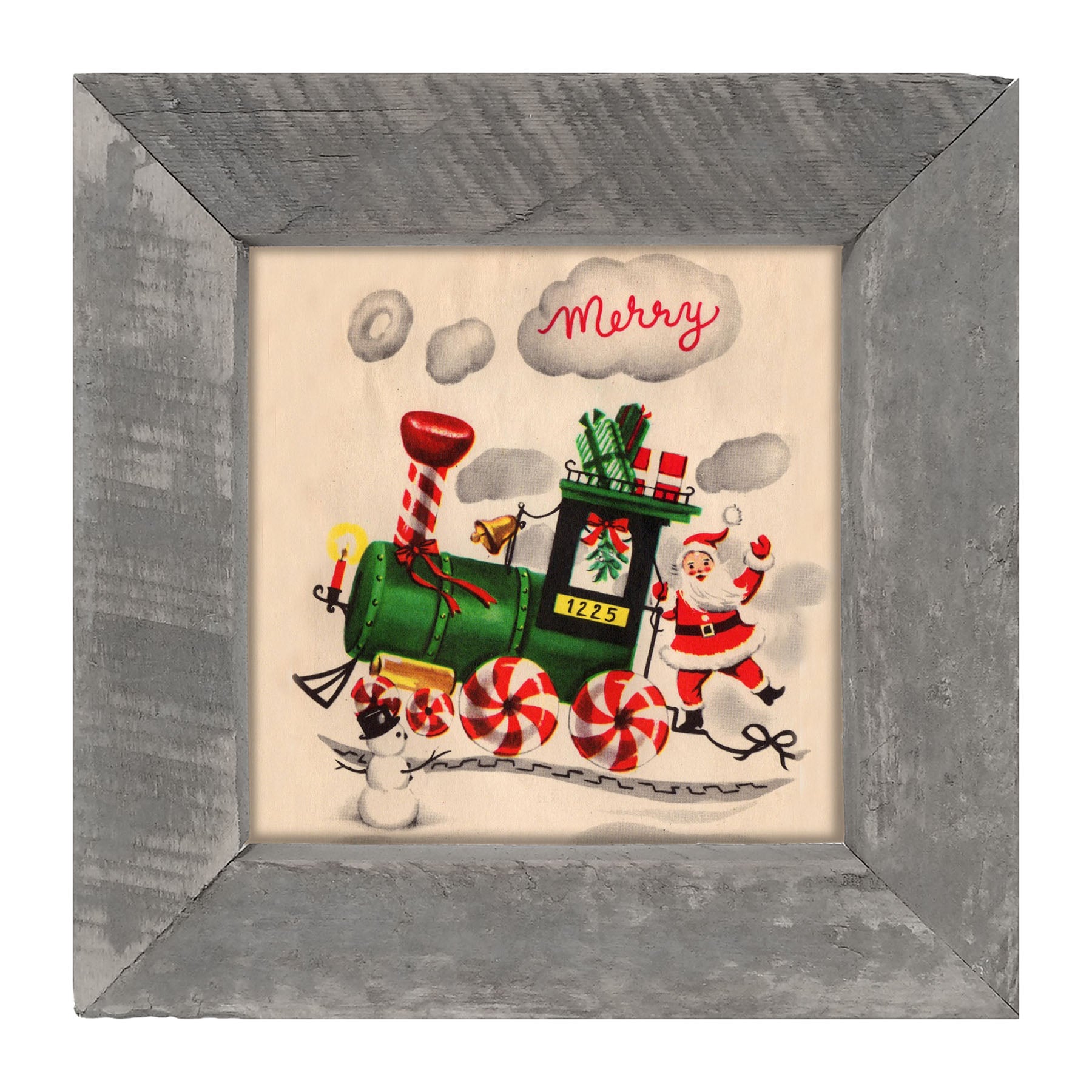 Santa on Christmas Train - Framed art