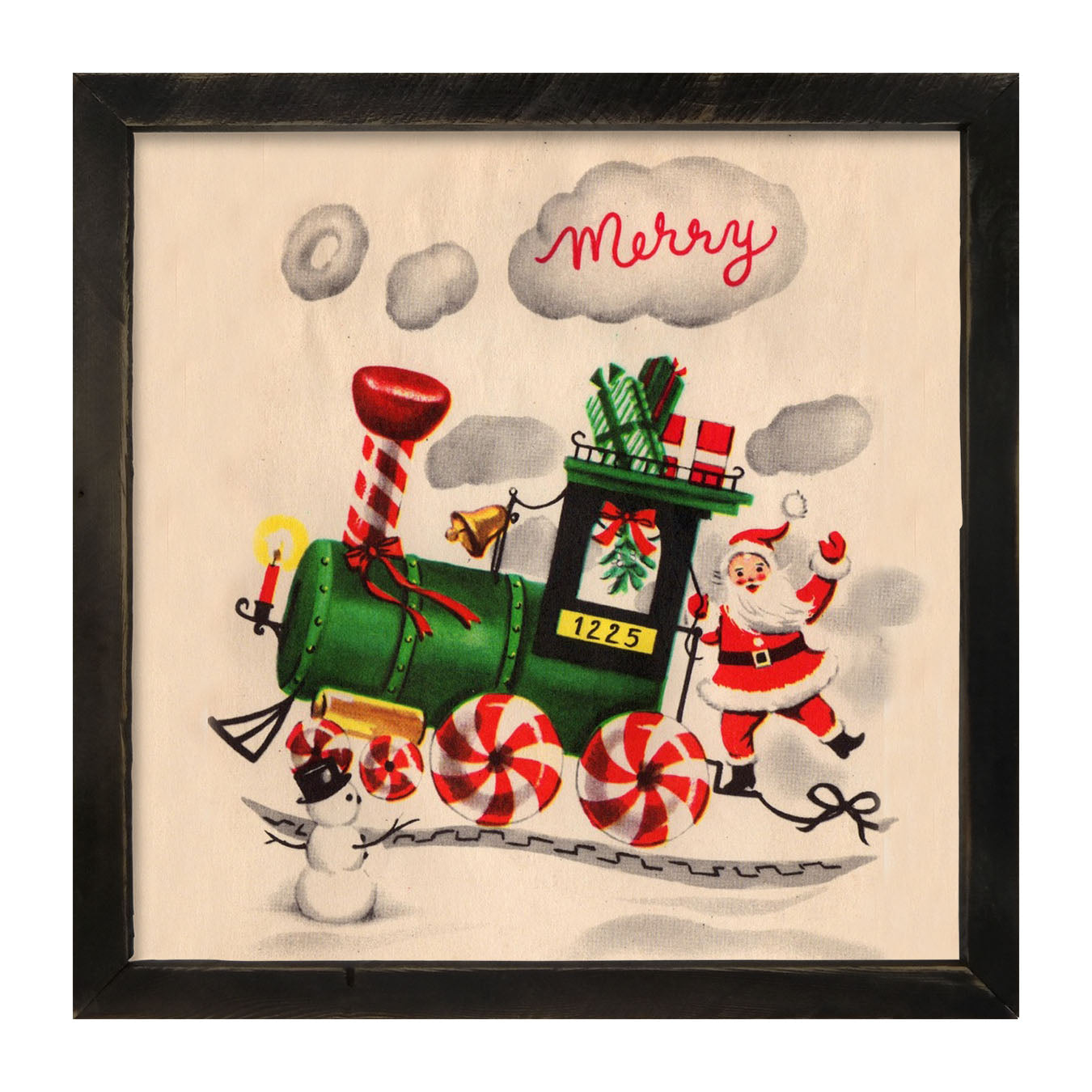 Santa on Christmas Train - Framed art