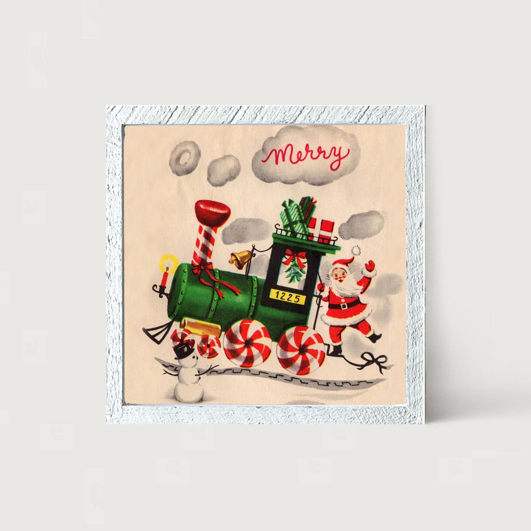 Santa on Christmas Train - Framed art