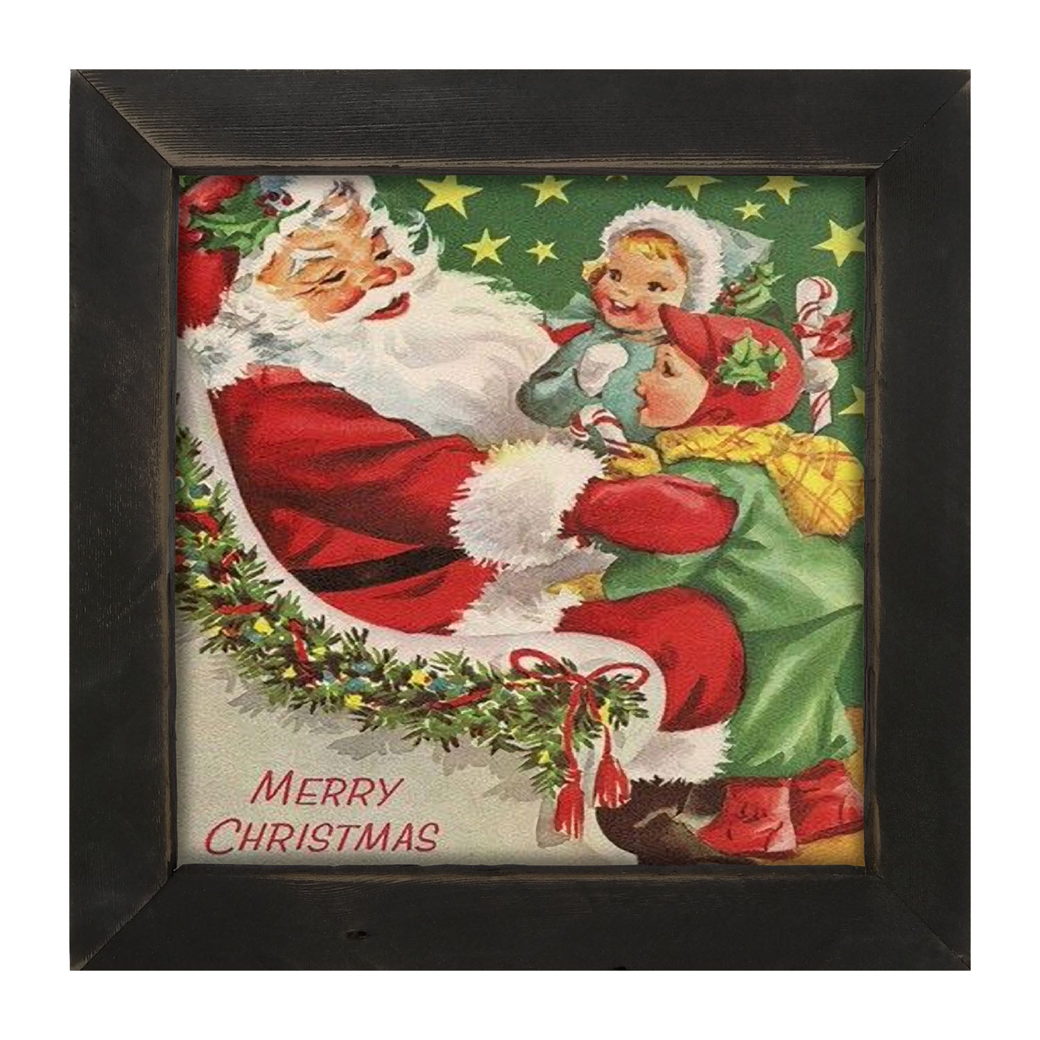 Santa with Kids - Framed art