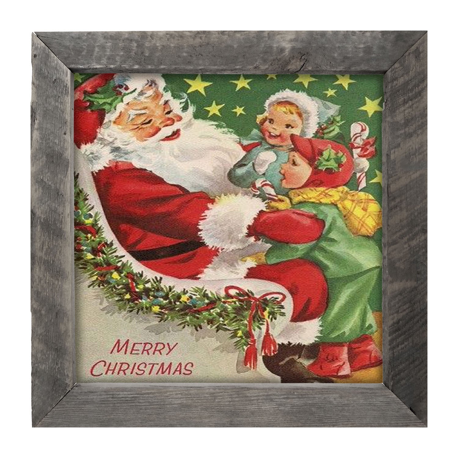 Santa with Kids - Framed art