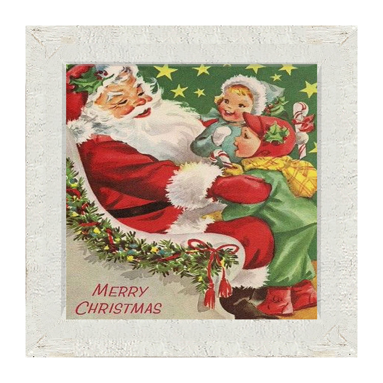 Santa with Kids - Framed art