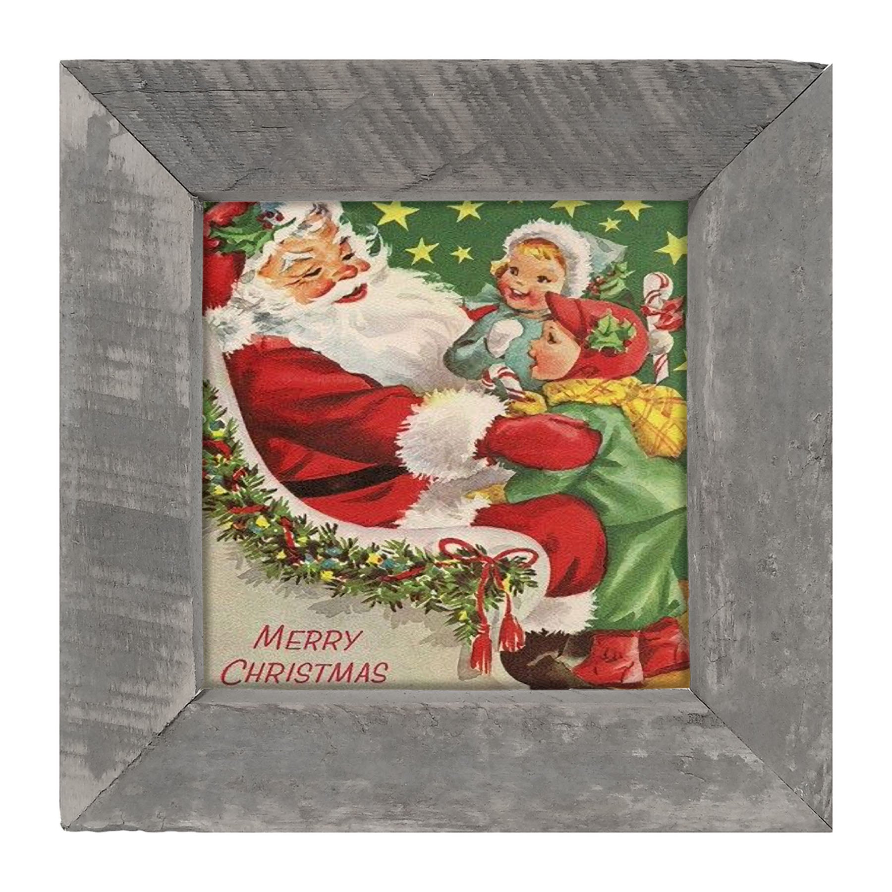 Santa with Kids - Framed art