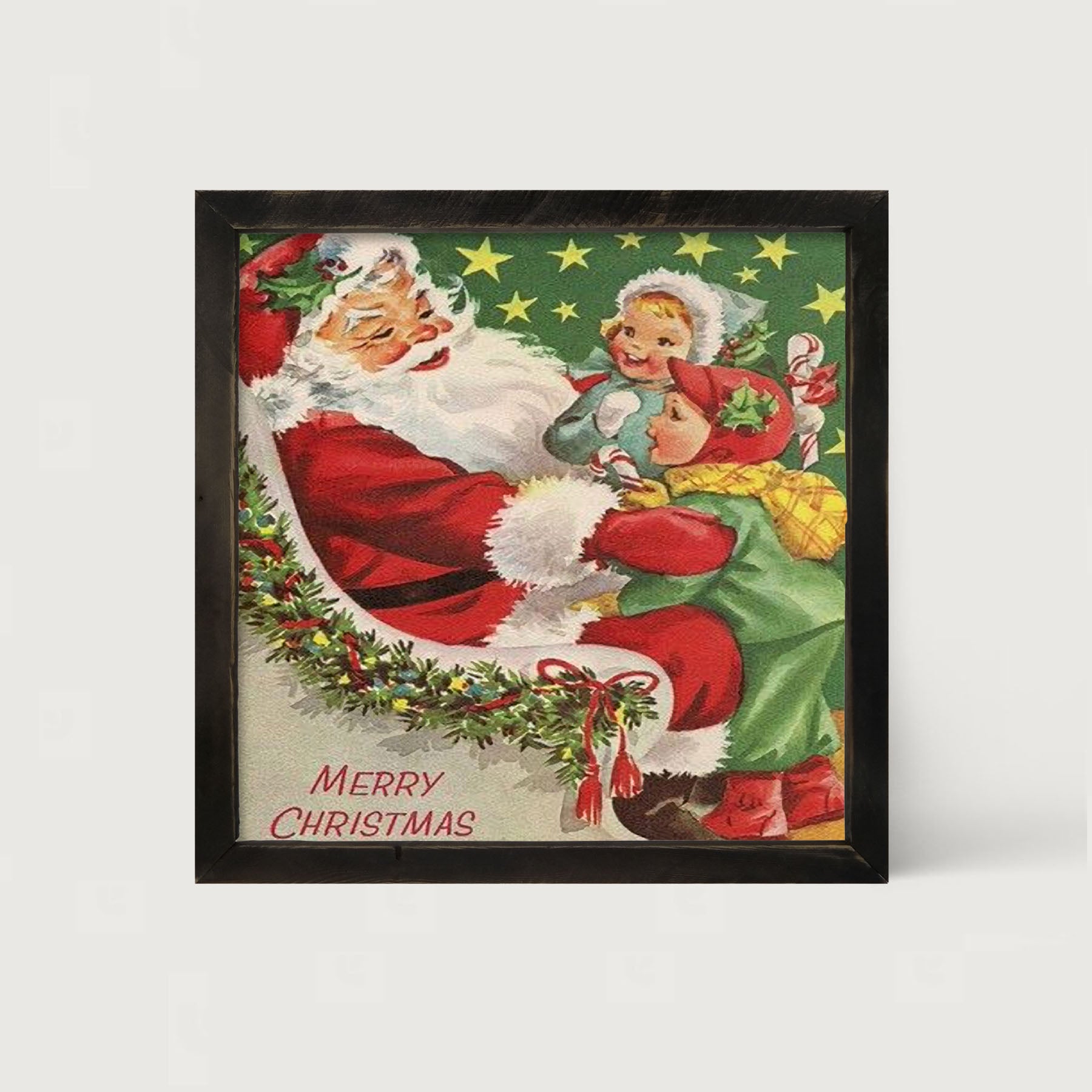 Santa with Kids - Framed art