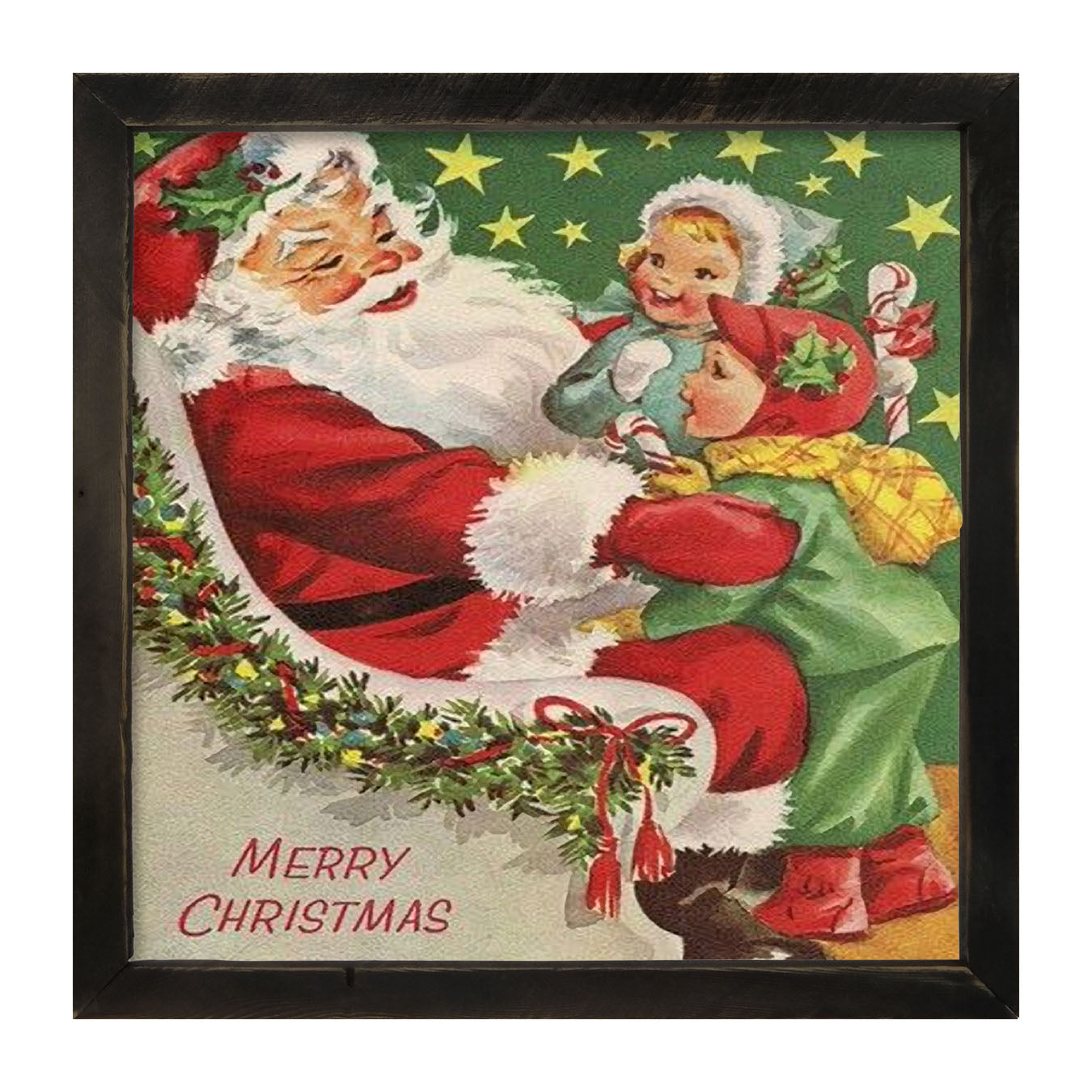 Santa with Kids - Framed art