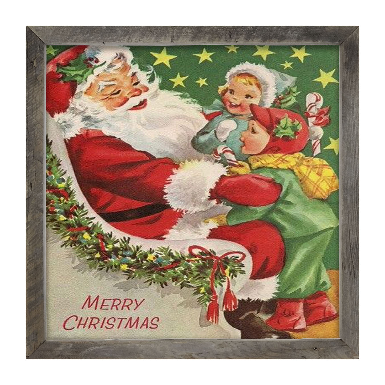 Santa with Kids - Framed art