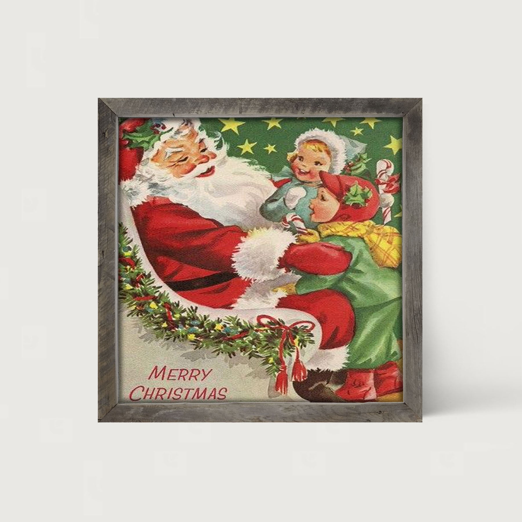 Santa with Kids - Framed art