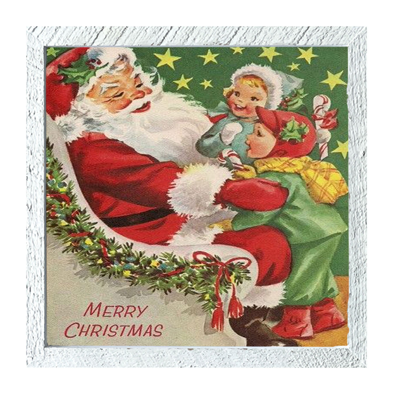 Santa with Kids - Framed art