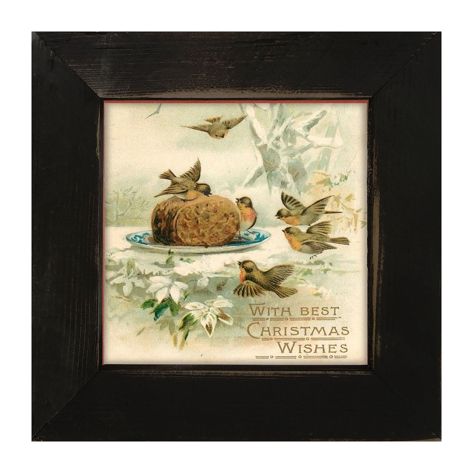 Christmas Birdbath - Framed art