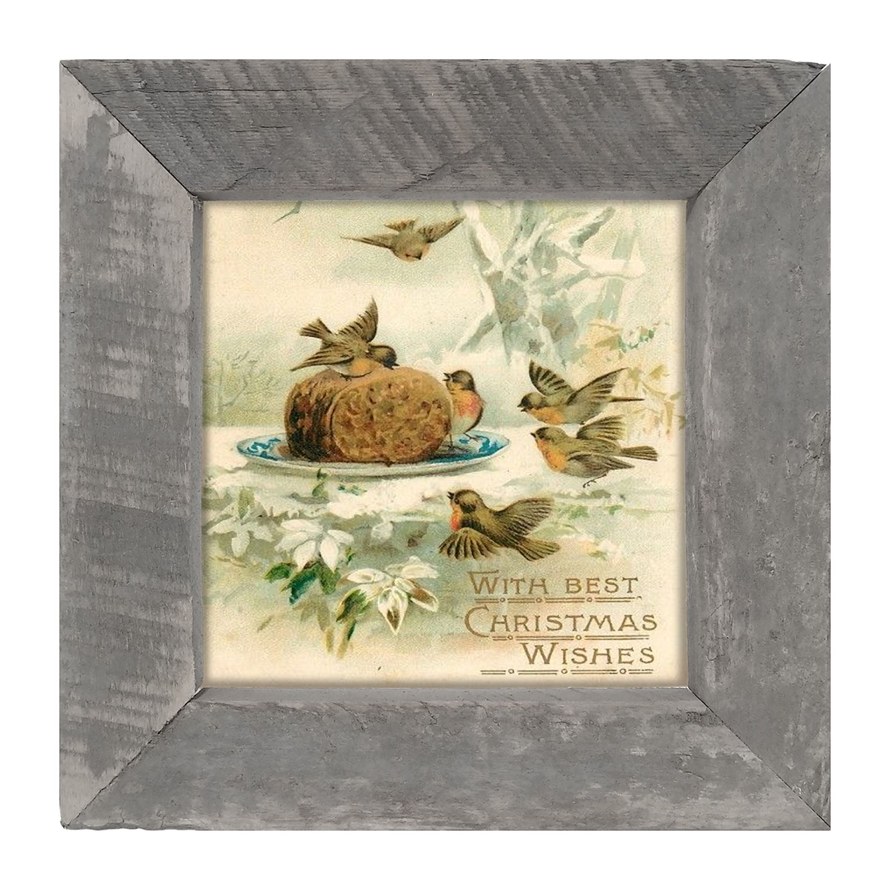 Christmas Birdbath - Framed art