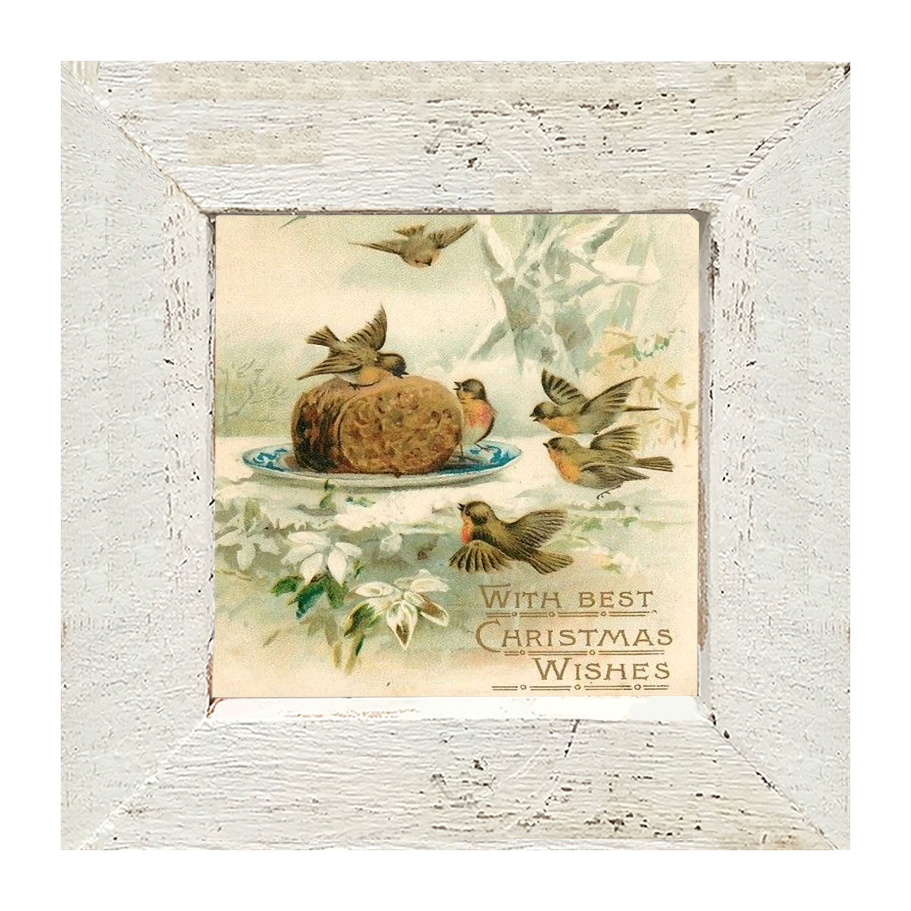 Christmas Birdbath - Framed art