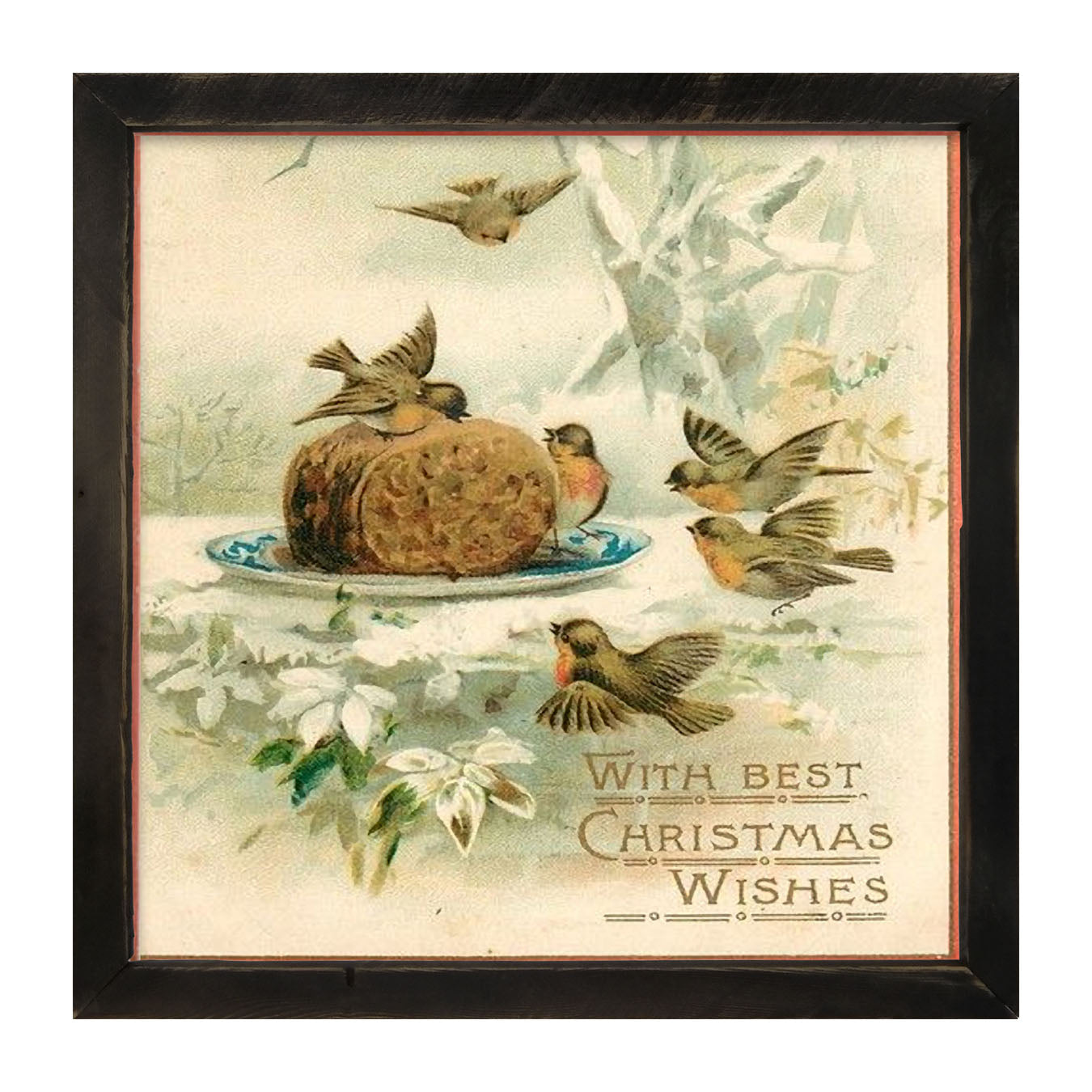 Christmas Birdbath - Framed art