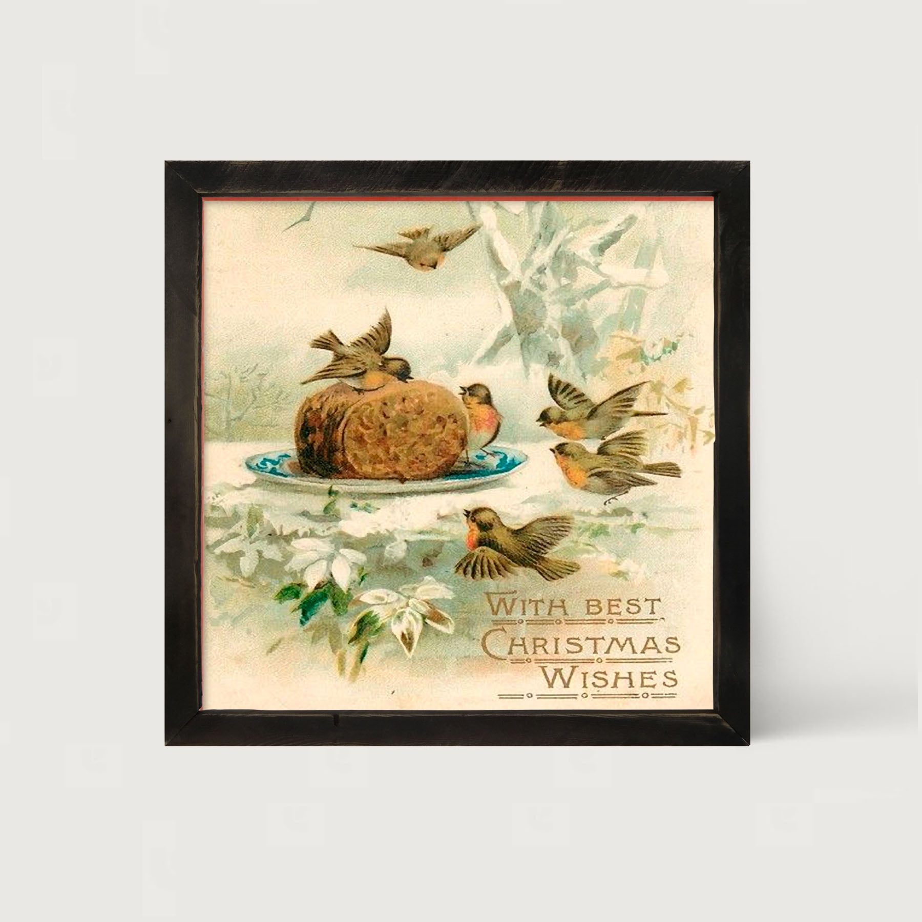 Christmas Birdbath - Framed art
