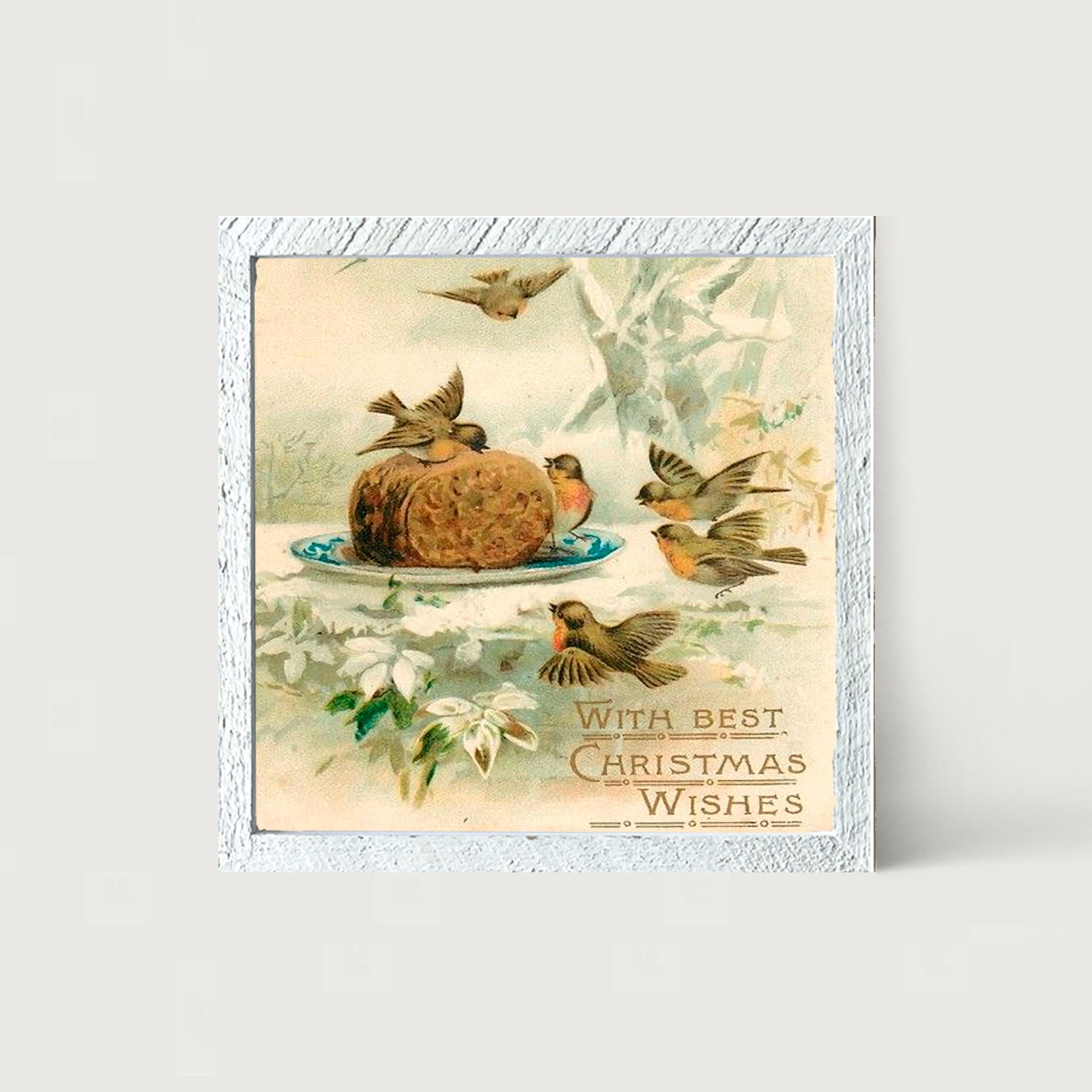 Christmas Birdbath - Framed art