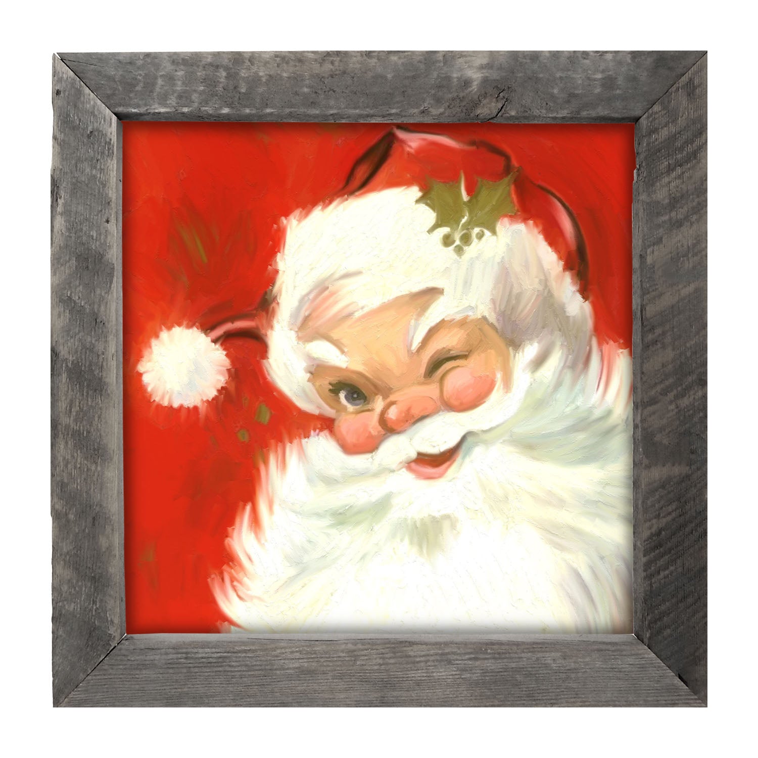 Santa's Wink - Framed art