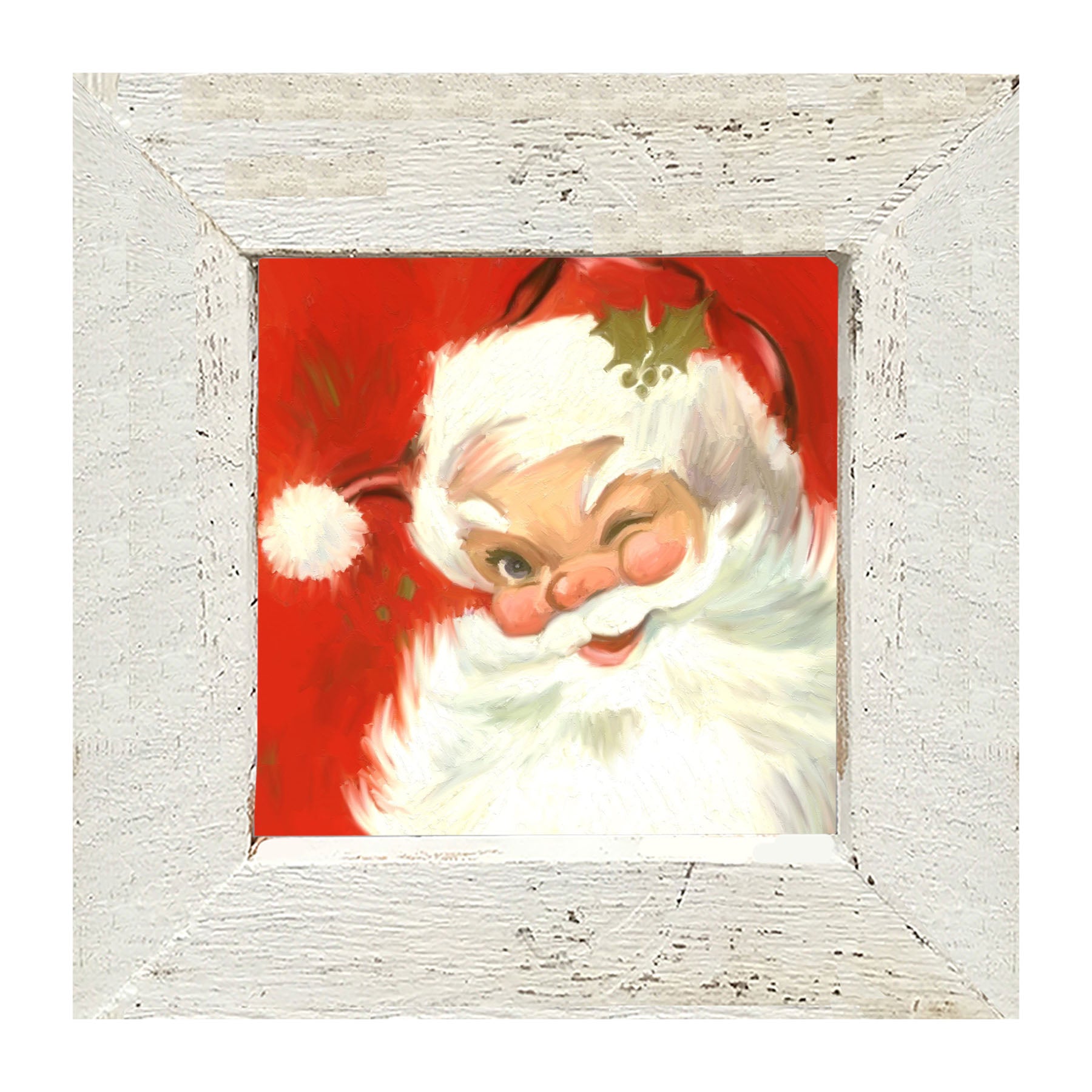 Santa's Wink - Framed art