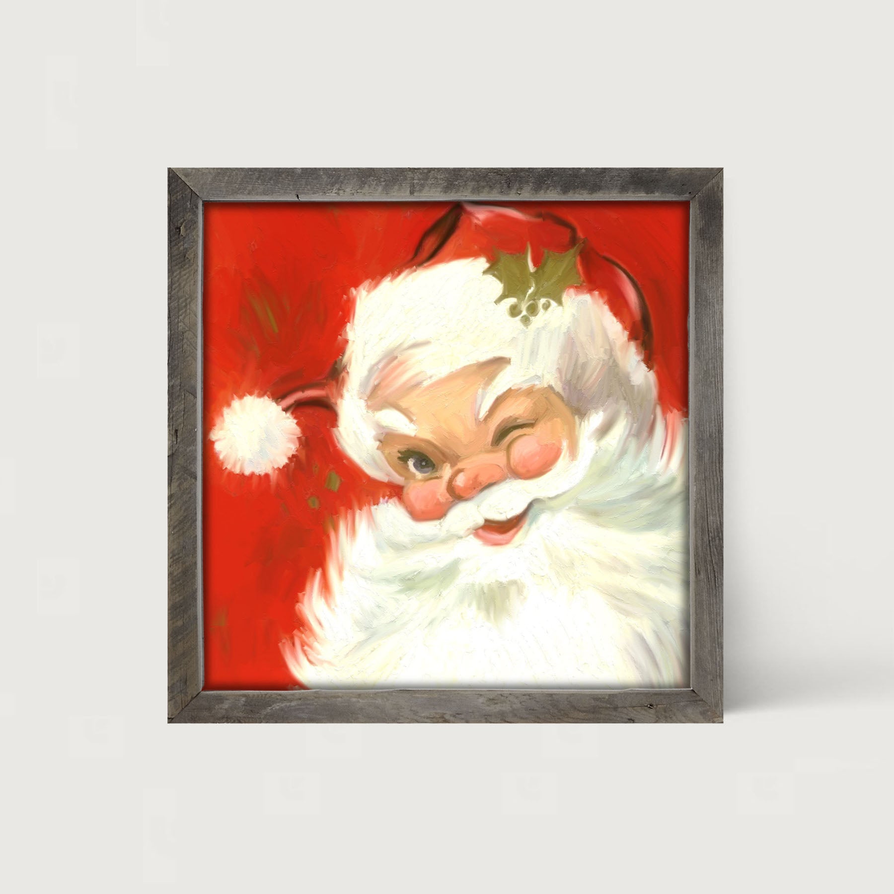 Santa's Wink - Framed art
