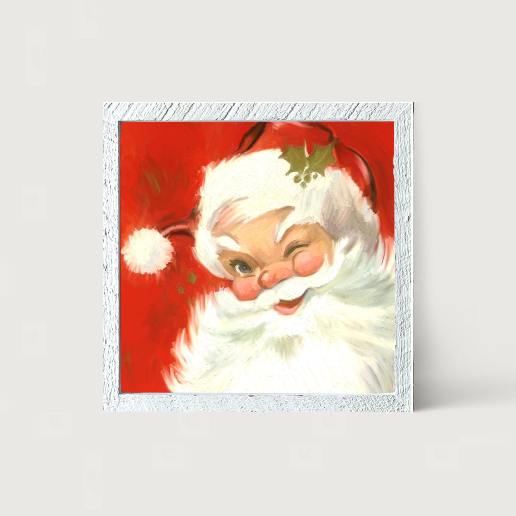 Santa's Wink - Framed art
