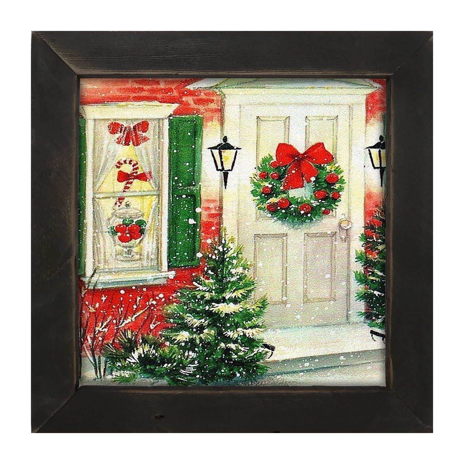 Decorated Christmas Door - Framed art