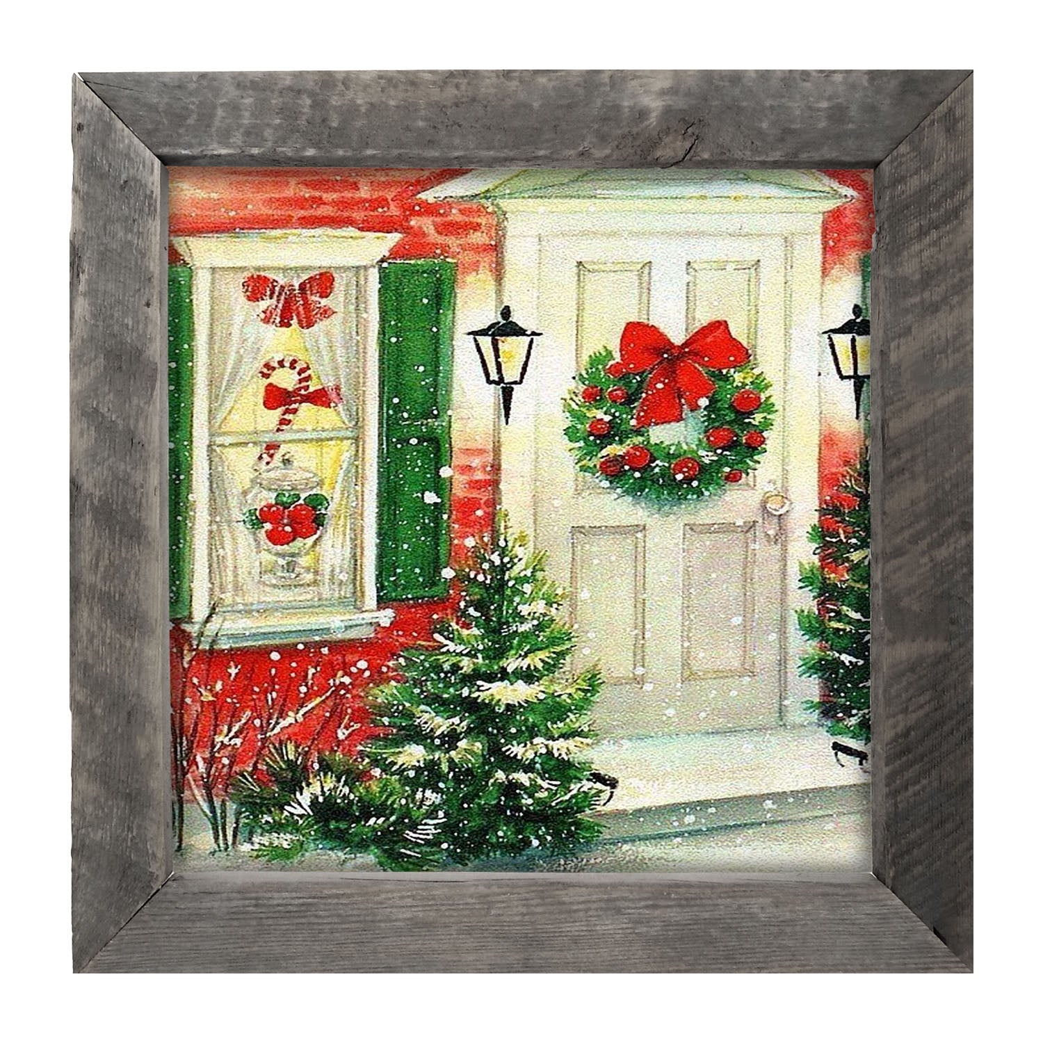 Decorated Christmas Door - Framed art