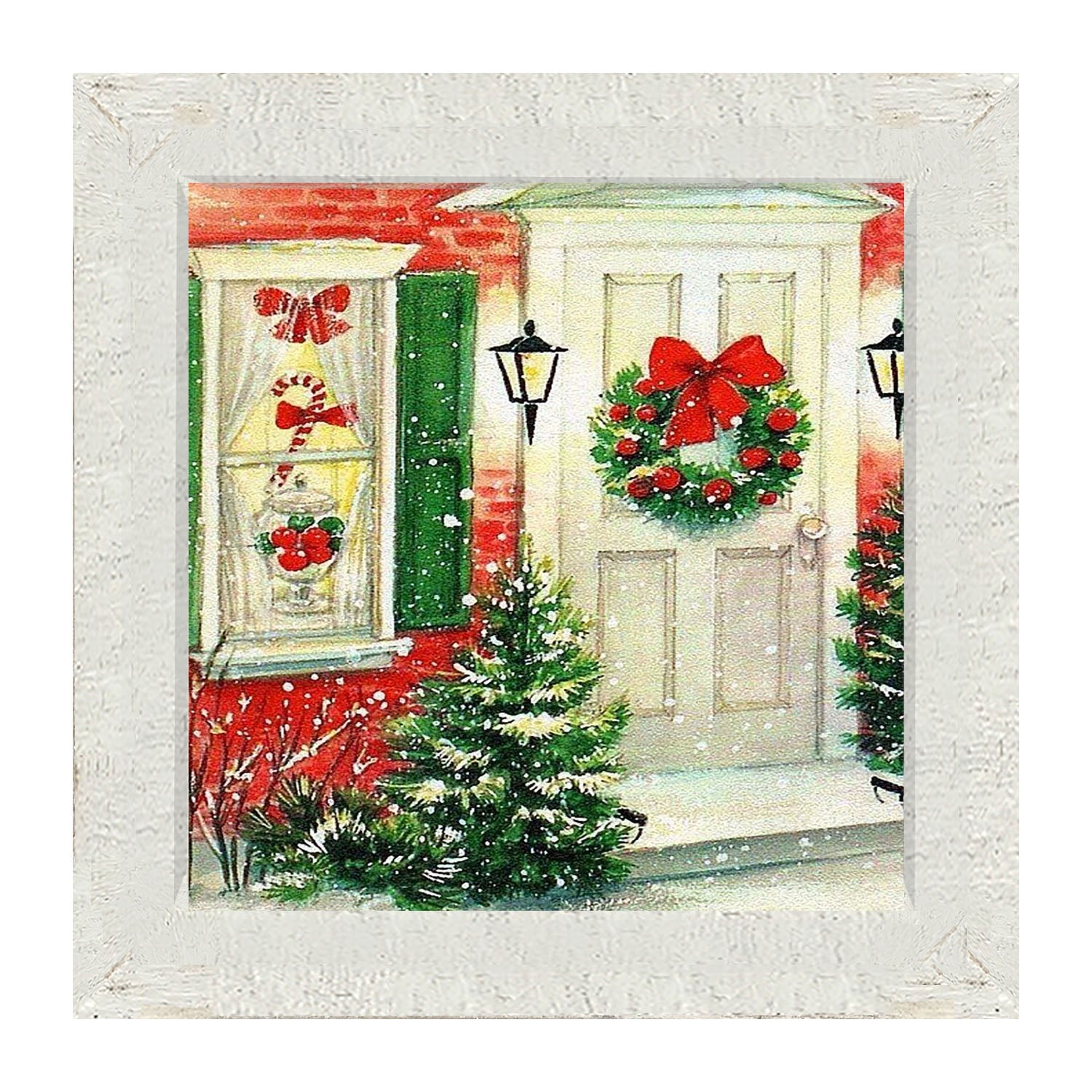 Decorated Christmas Door - Framed art