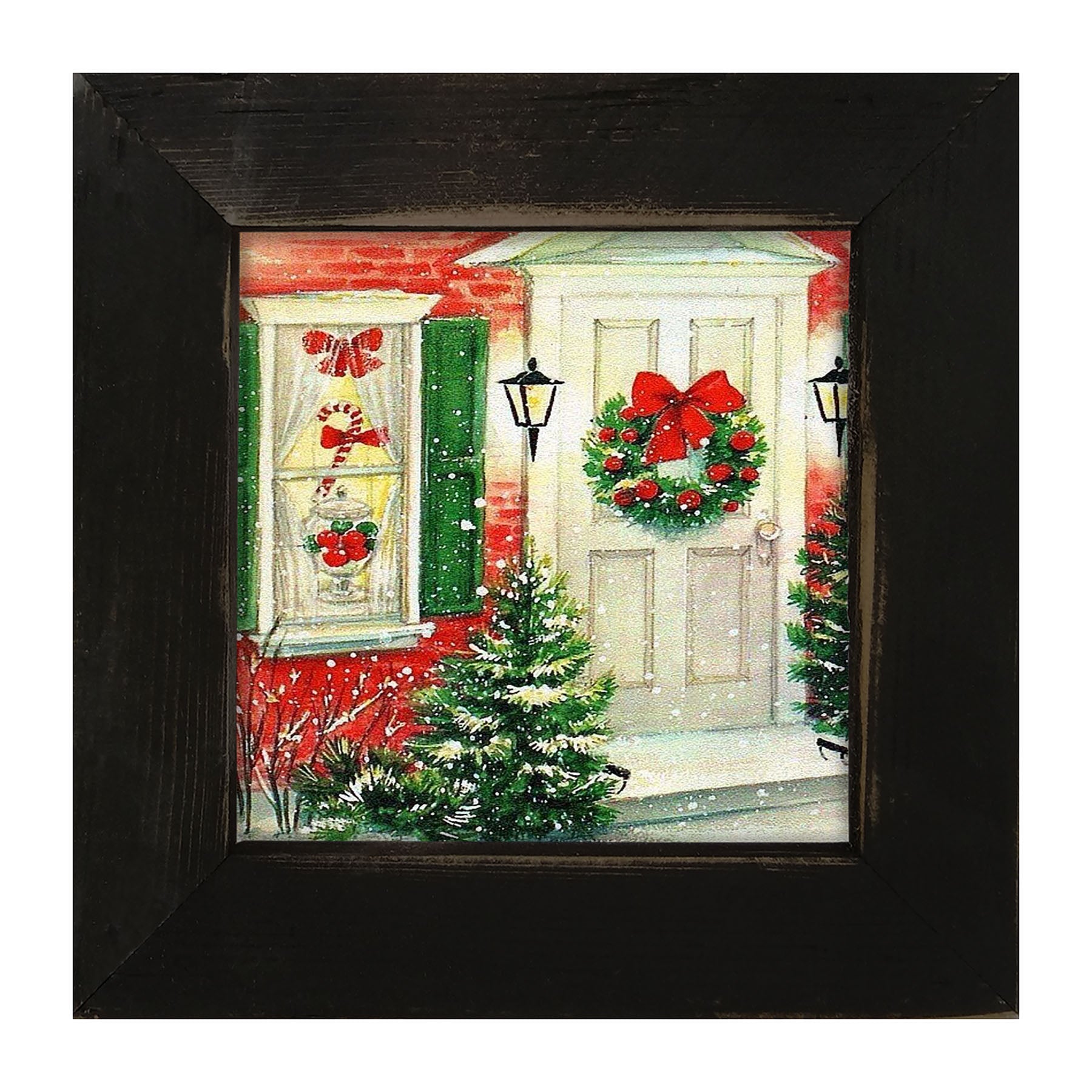 Decorated Christmas Door - Framed art
