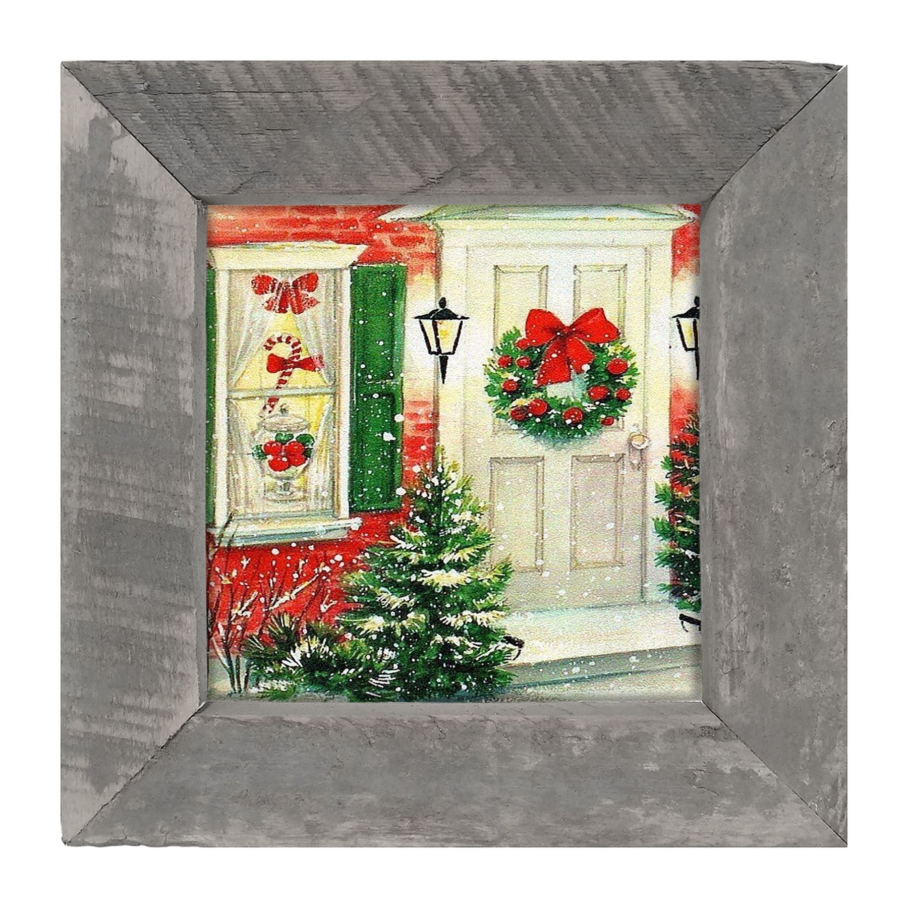 Decorated Christmas Door - Framed art