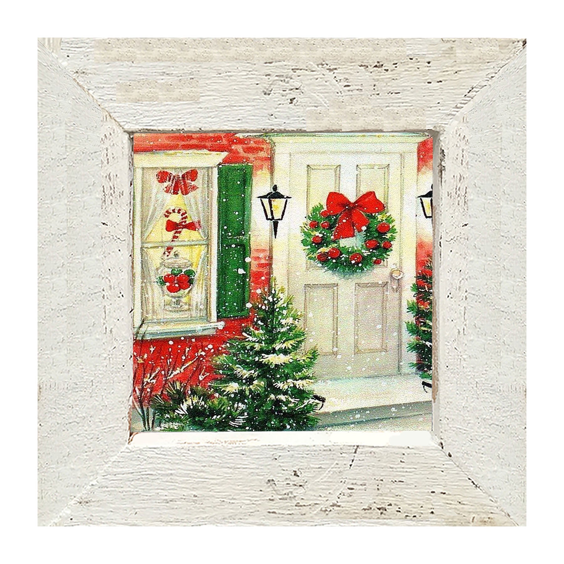 Decorated Christmas Door - Framed art