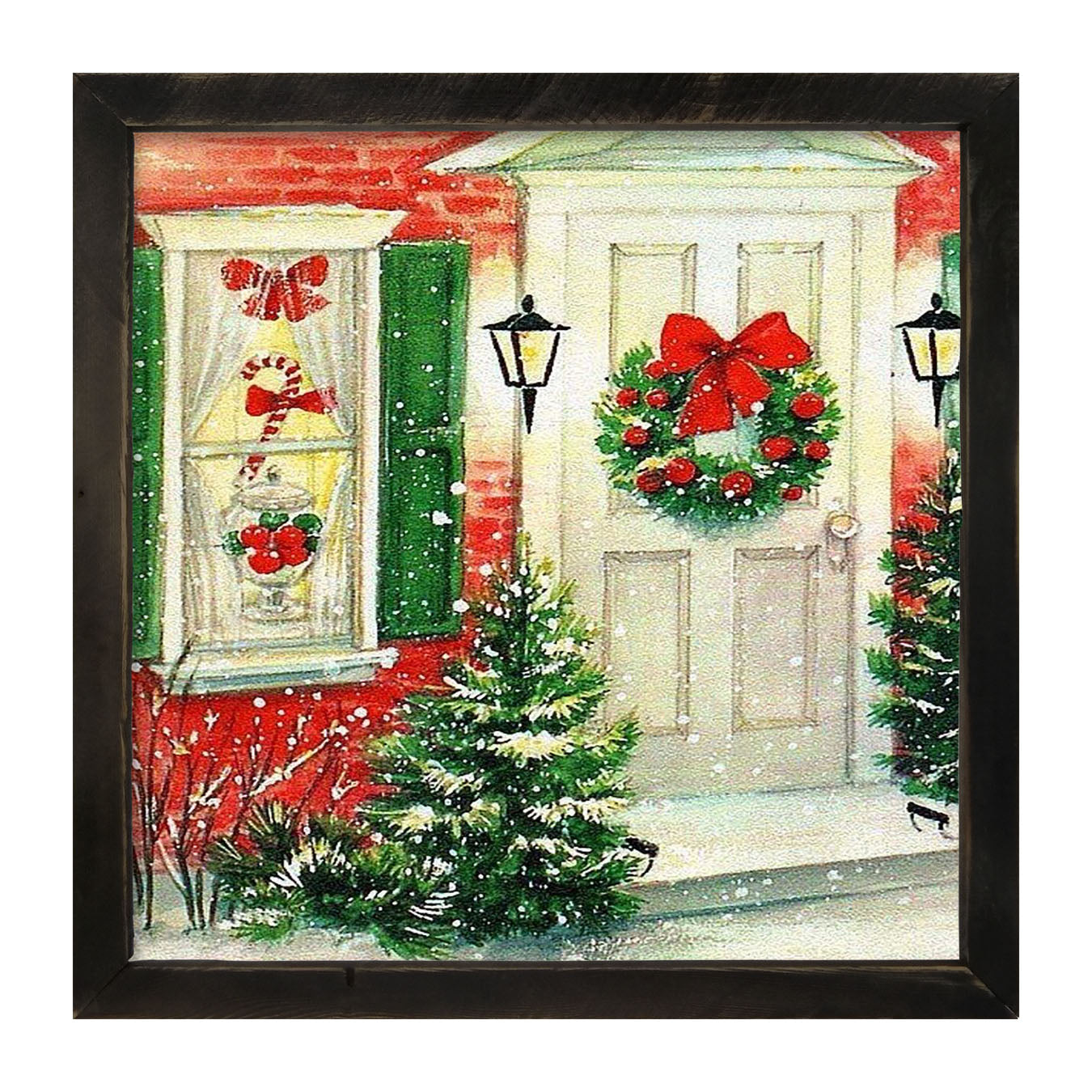 Decorated Christmas Door - Framed art