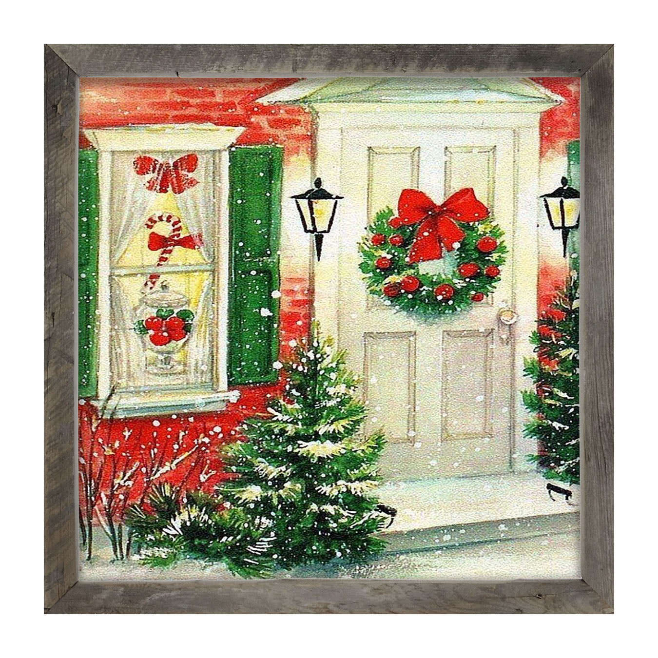 Decorated Christmas Door - Framed art
