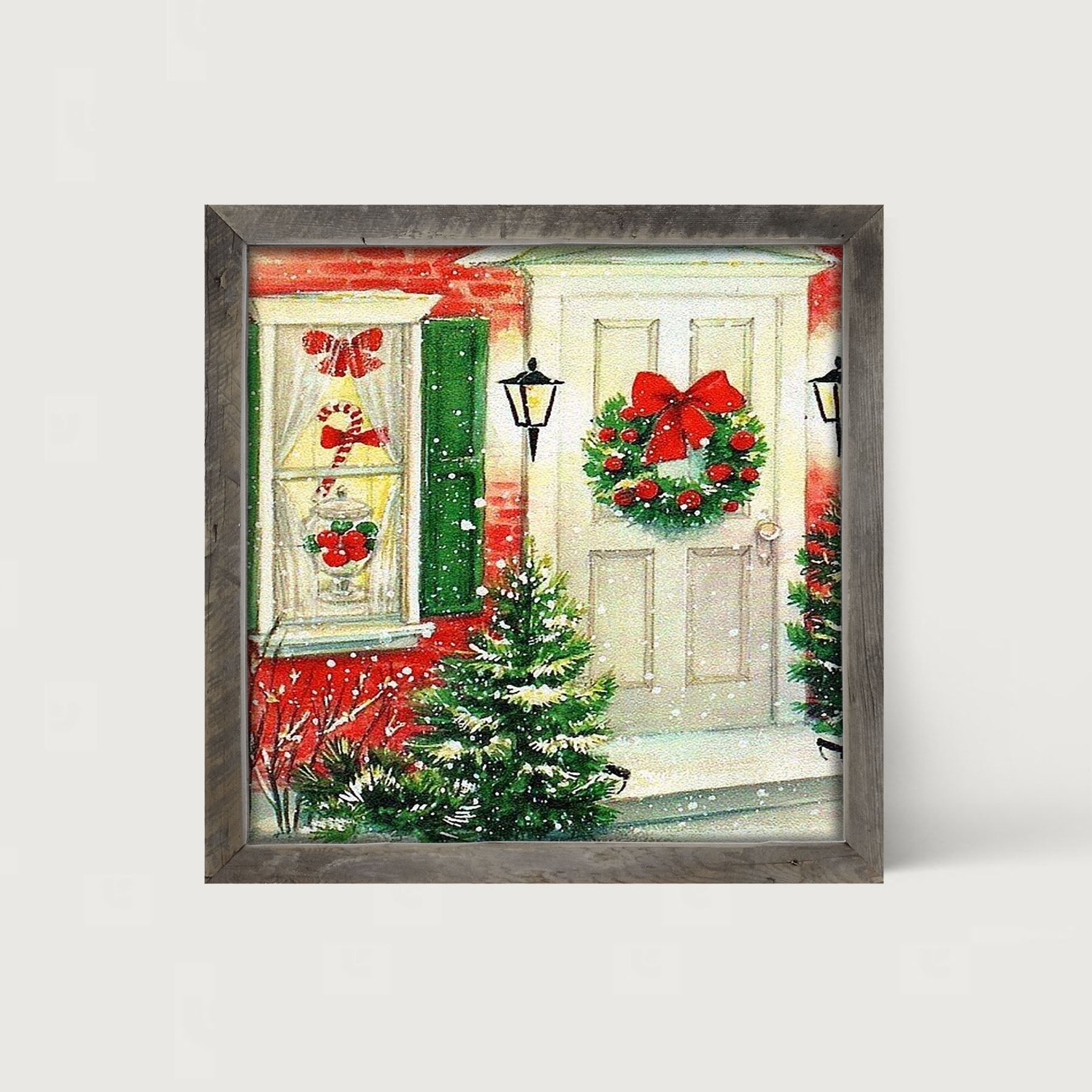 Decorated Christmas Door - Framed art