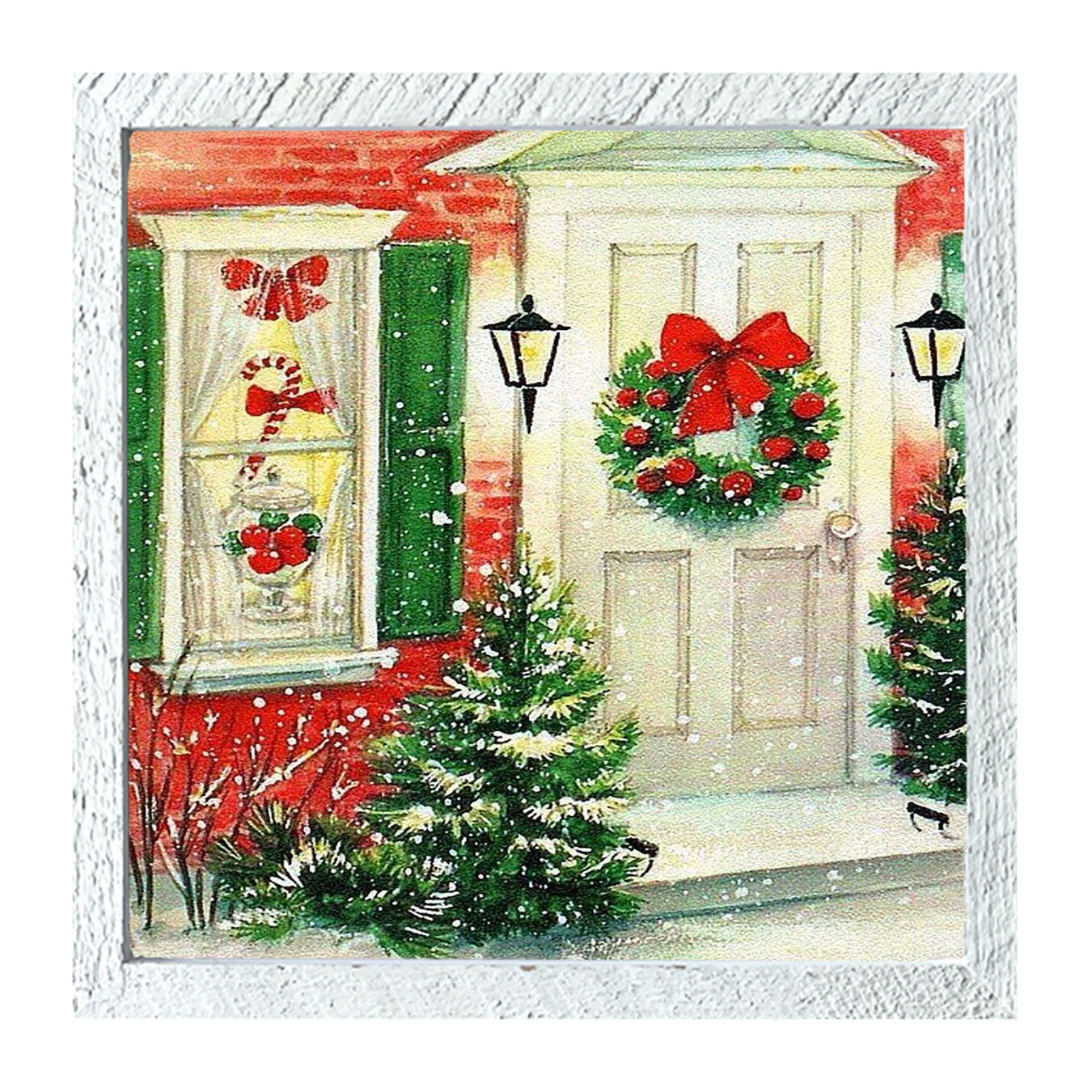 Decorated Christmas Door - Framed art