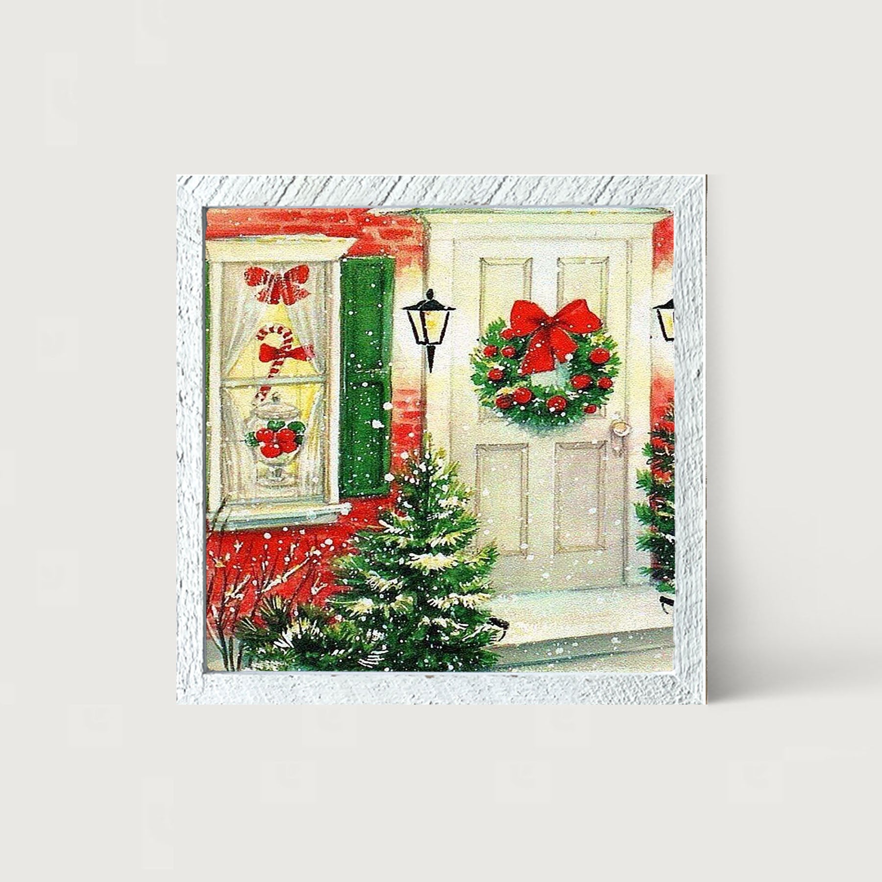 Decorated Christmas Door - Framed art