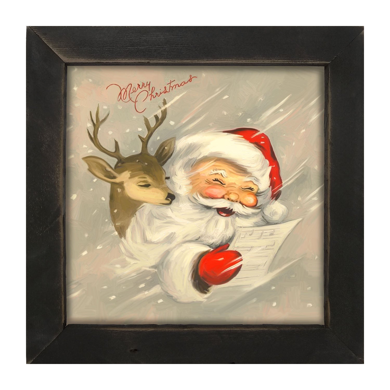 Merry Christmas Santa with reindeer