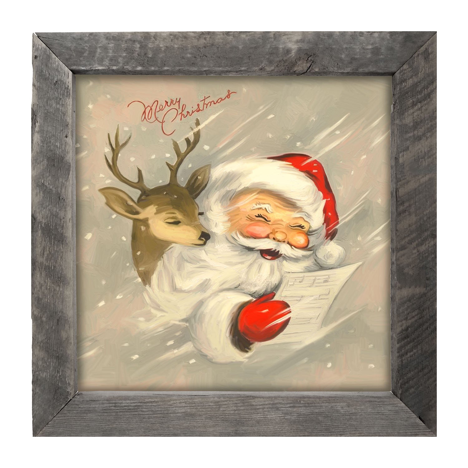 Merry Christmas Santa with reindeer