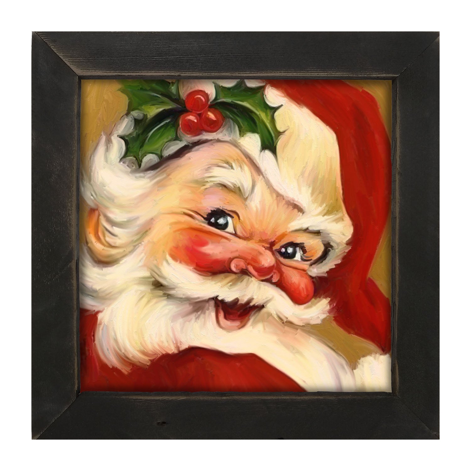 Holly Santa - Framed art