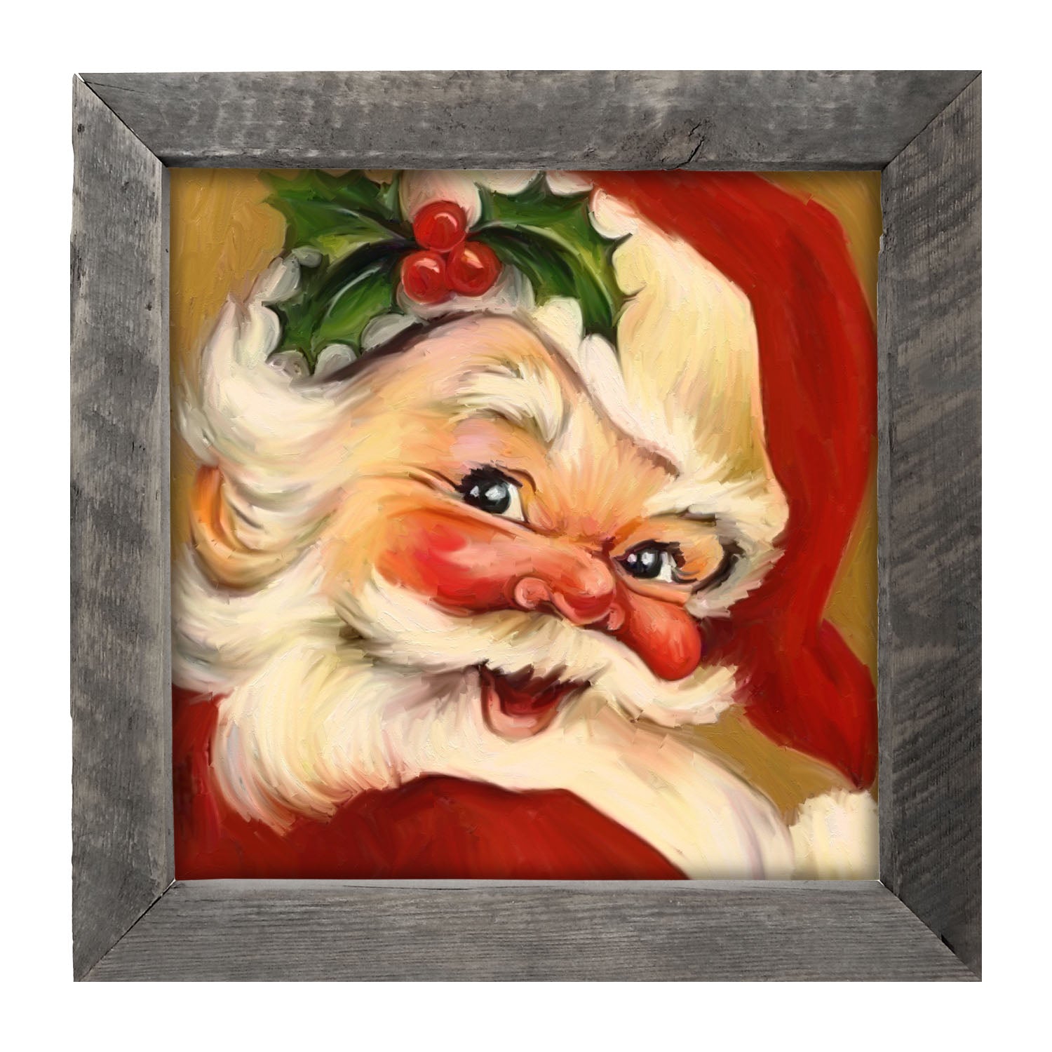 Holly Santa - Framed art