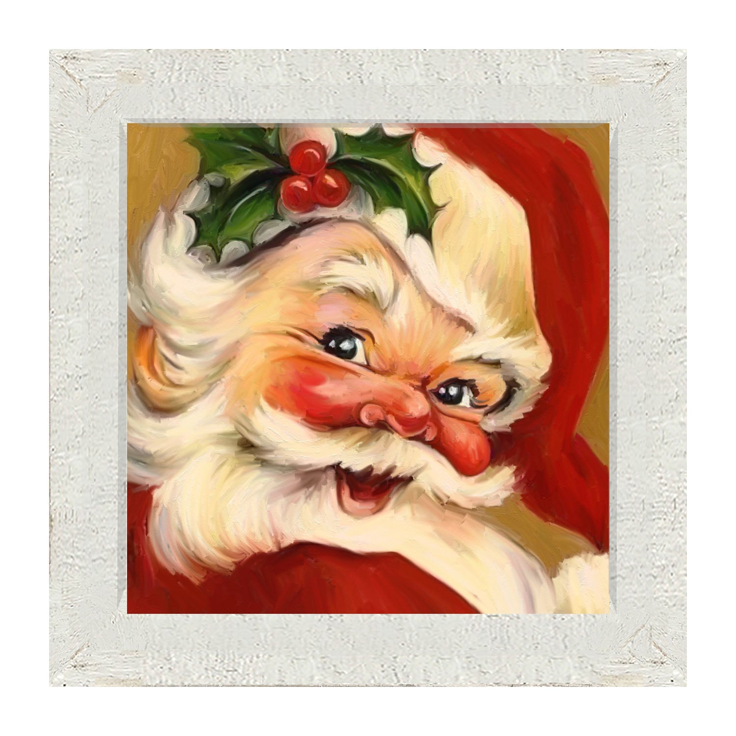 Holly Santa - Framed art
