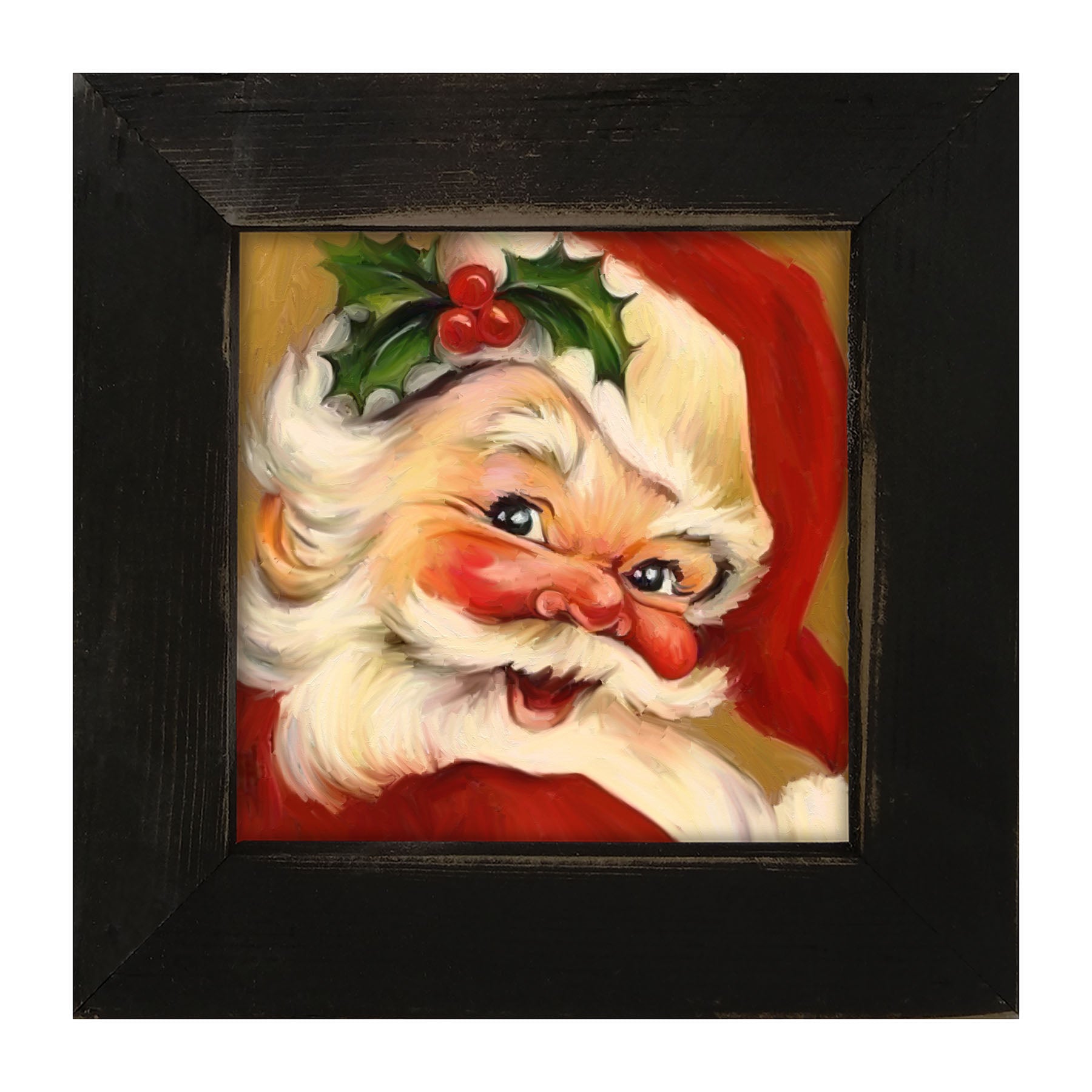 Holly Santa - Framed art