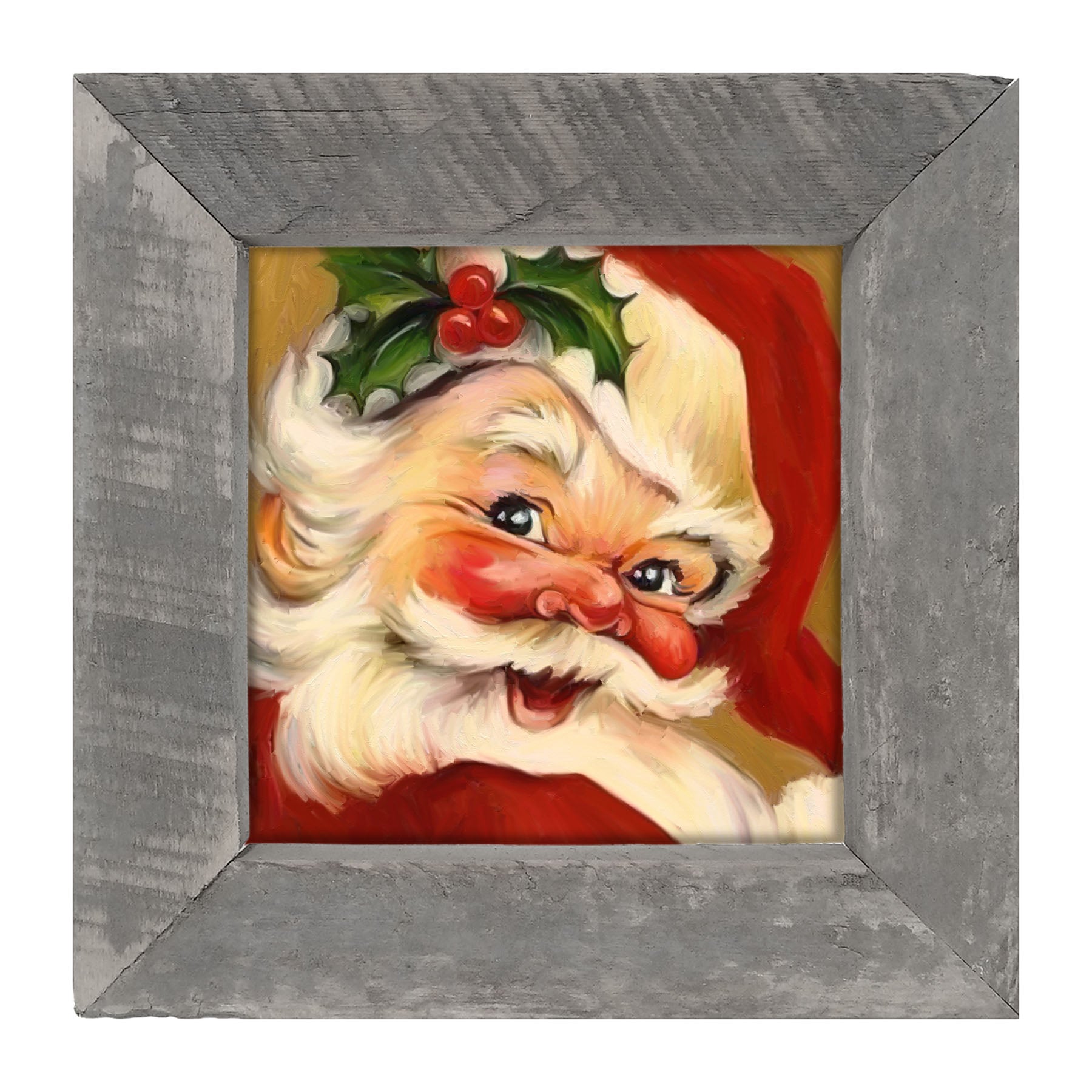 Holly Santa - Framed art