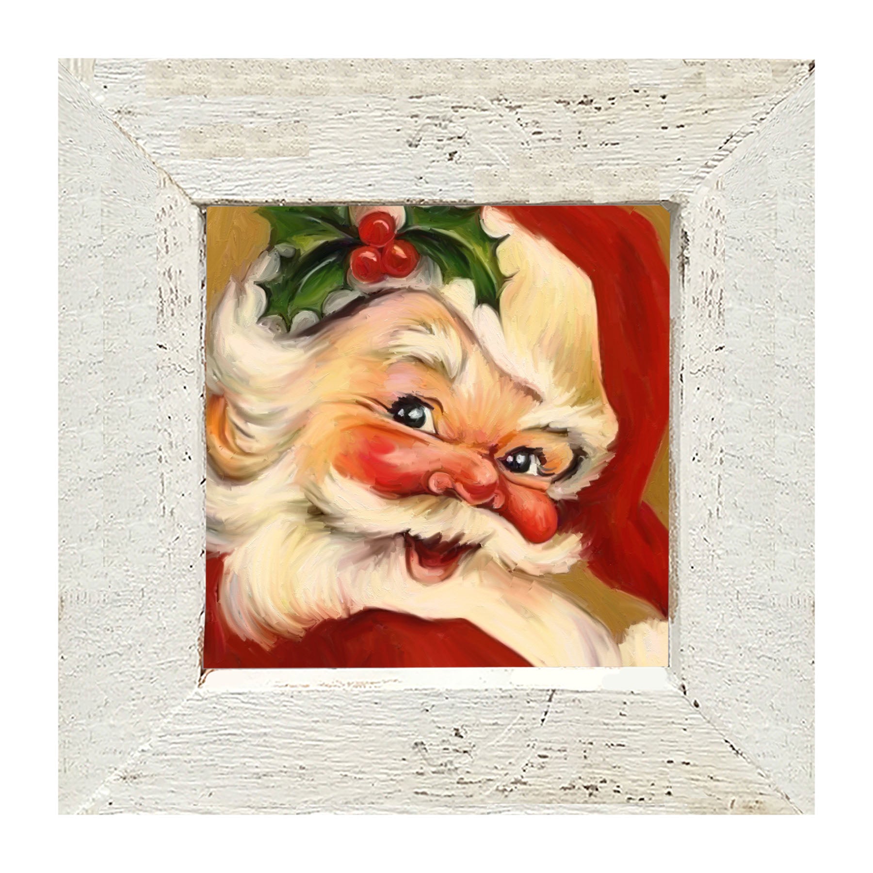 Holly Santa - Framed art