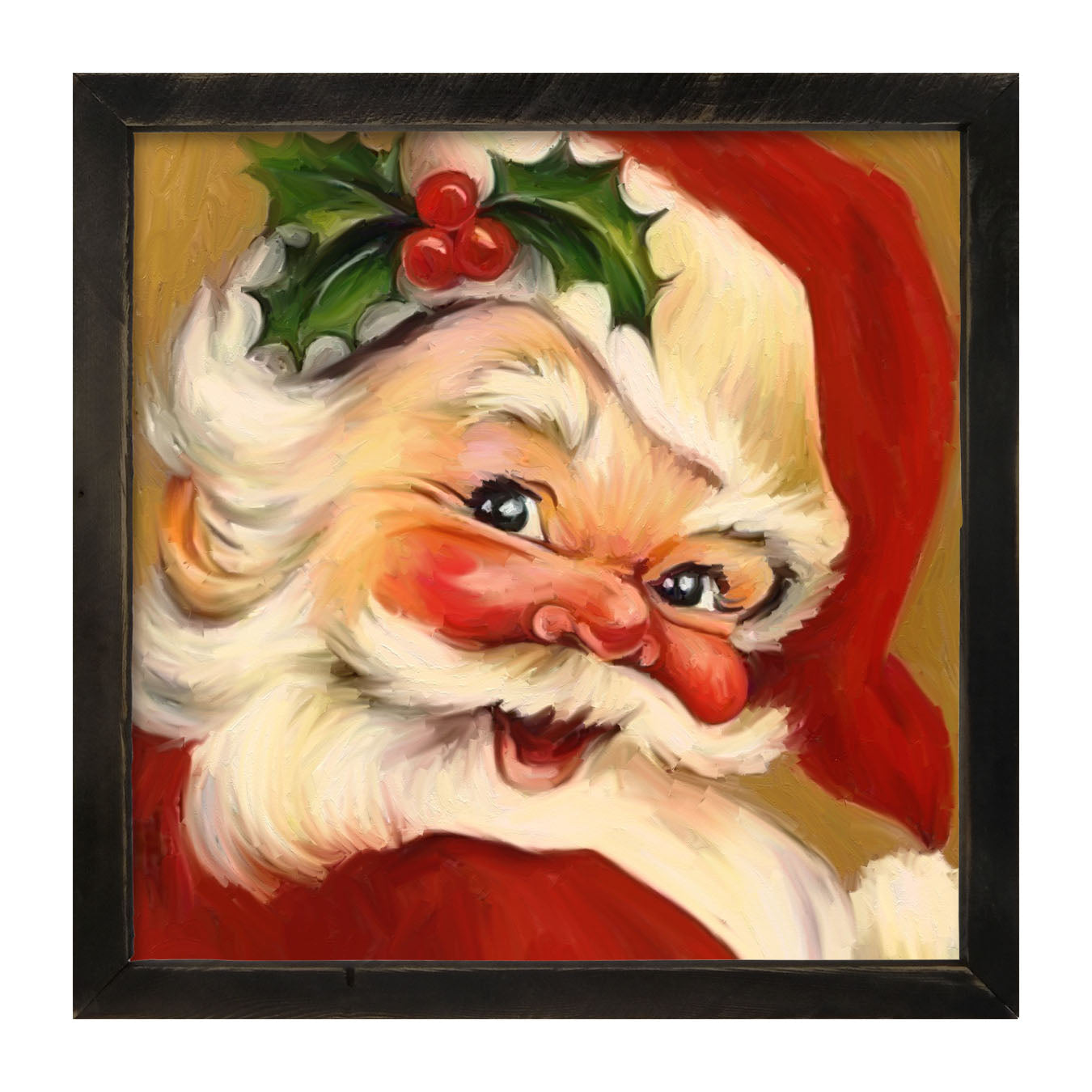 Holly Santa - Framed art