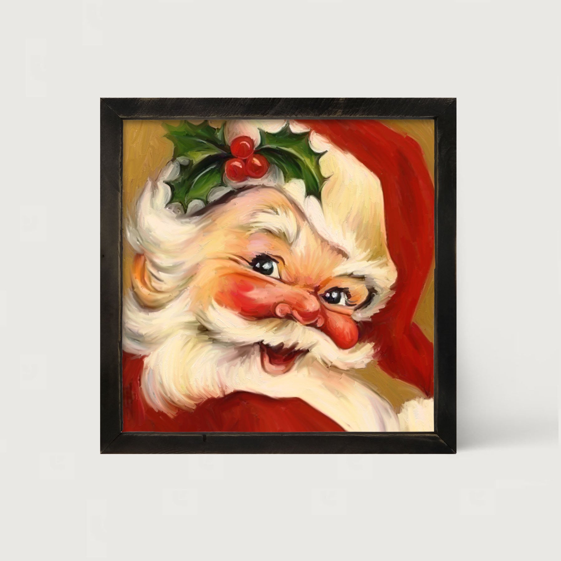 Holly Santa - Framed art