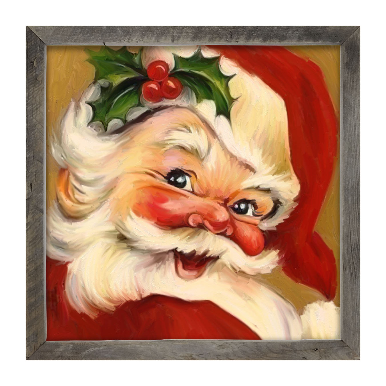 Holly Santa - Framed art