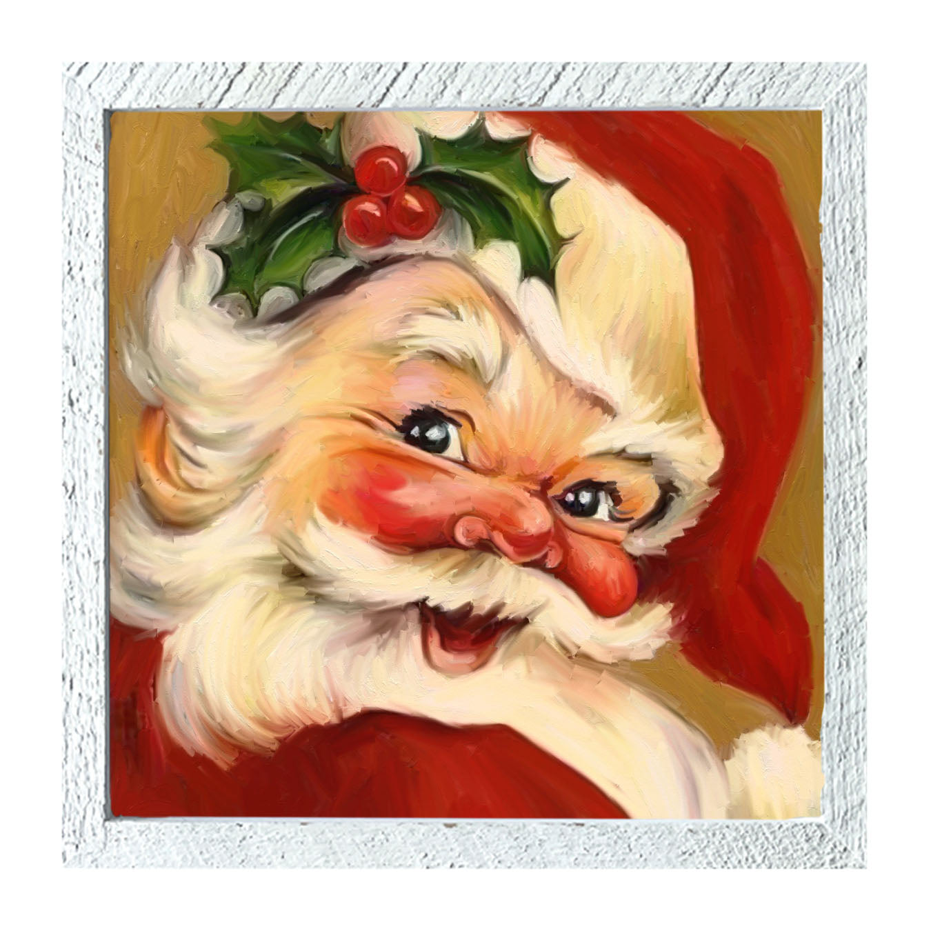 Holly Santa - Framed art
