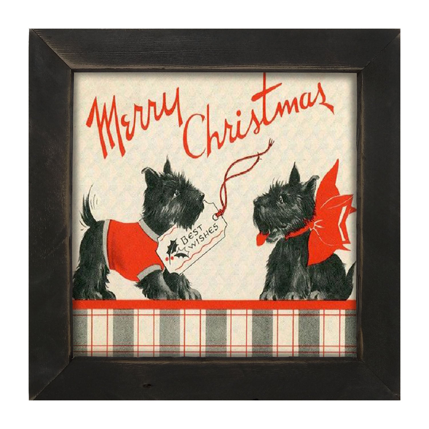 Christmas Scottys - Framed art