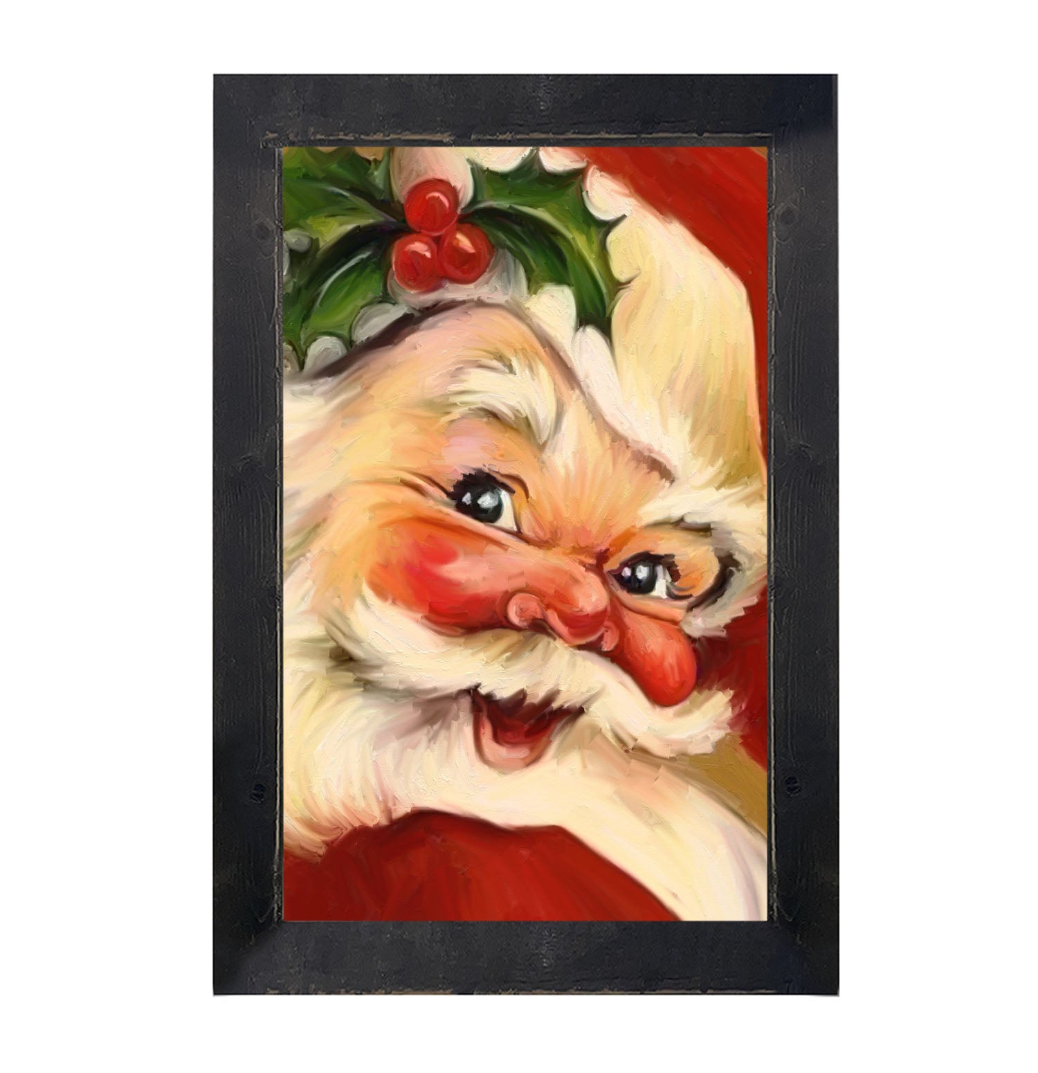 Holly Santa - Framed art