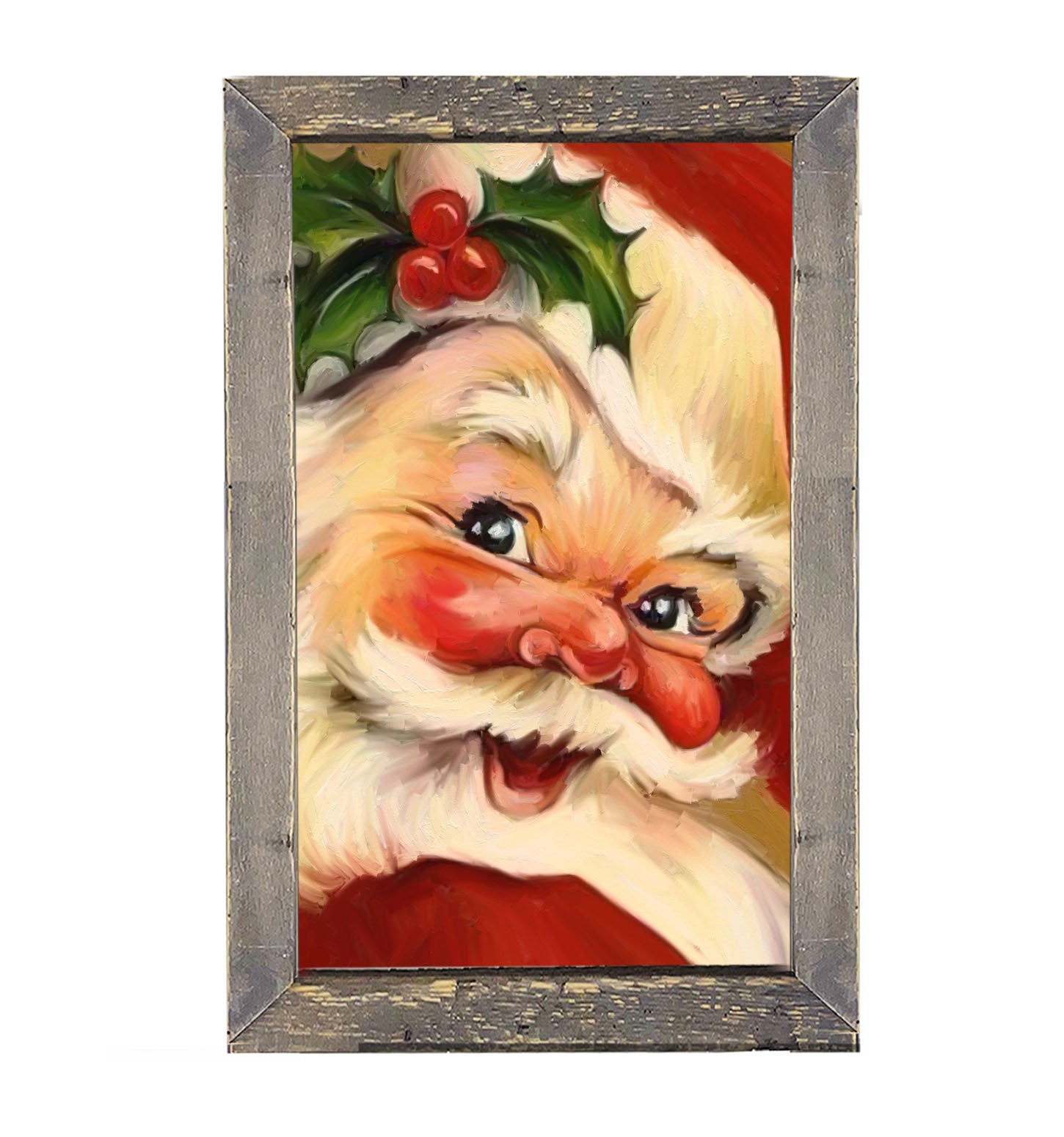 Holly Santa - Framed art