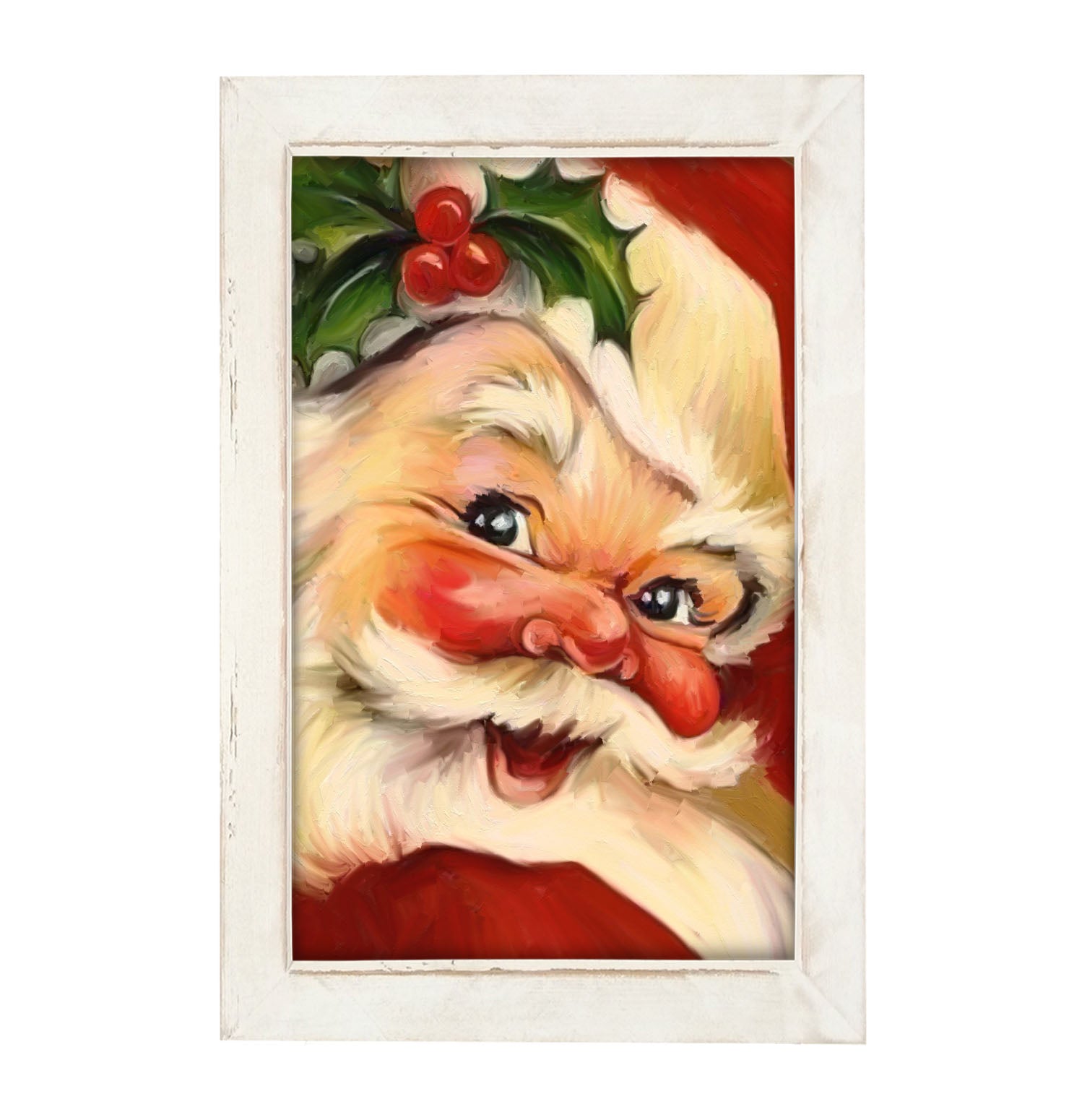 Holly Santa - Framed art
